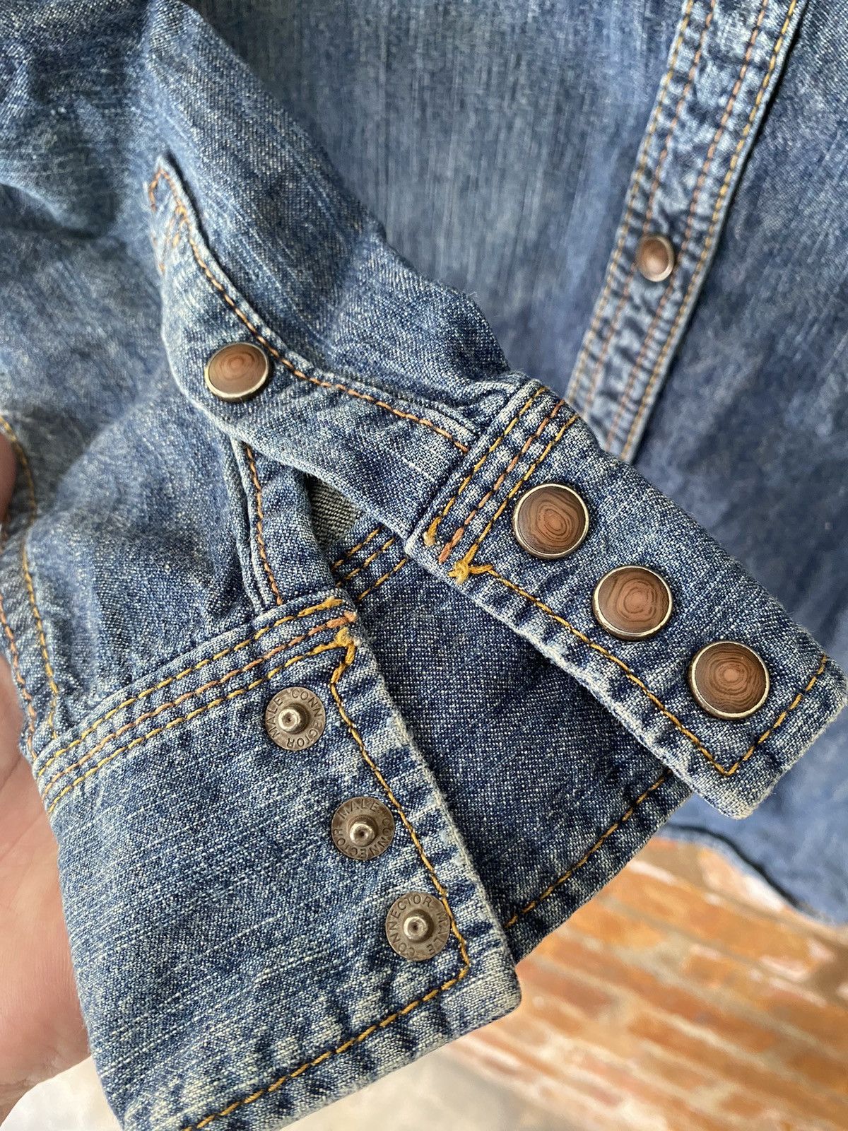 GOA Vtg G.O.A distressed wash western shirt Size US S / EU 44-46 / 1 - 11 Thumbnail