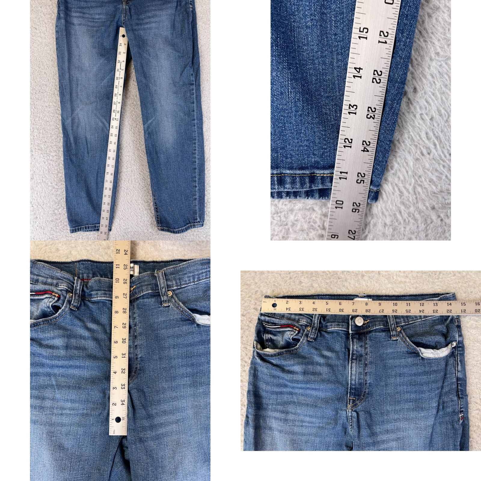 Tommy Hilfiger Tommy Hilfiger Jeans Womens 6 Blue Denim Straight Medium Wash Cotton Blend Regular Rise 29in Inseam 26in 5-Pocket Logo Embroidered Size 28" / US 6 / IT 42 - 8 Thumbnail