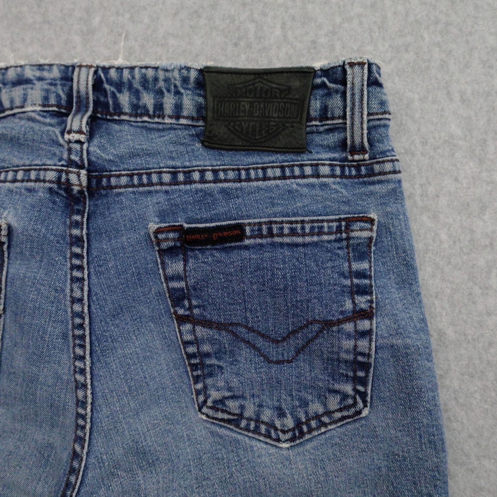 Harley Davidson Harley-Davidson Jeans Bootcut Womens Size 10P Blue Denim Distressed Plus Measurements in Pictures Size 32" / US 10 / IT 46 - 5 Thumbnail
