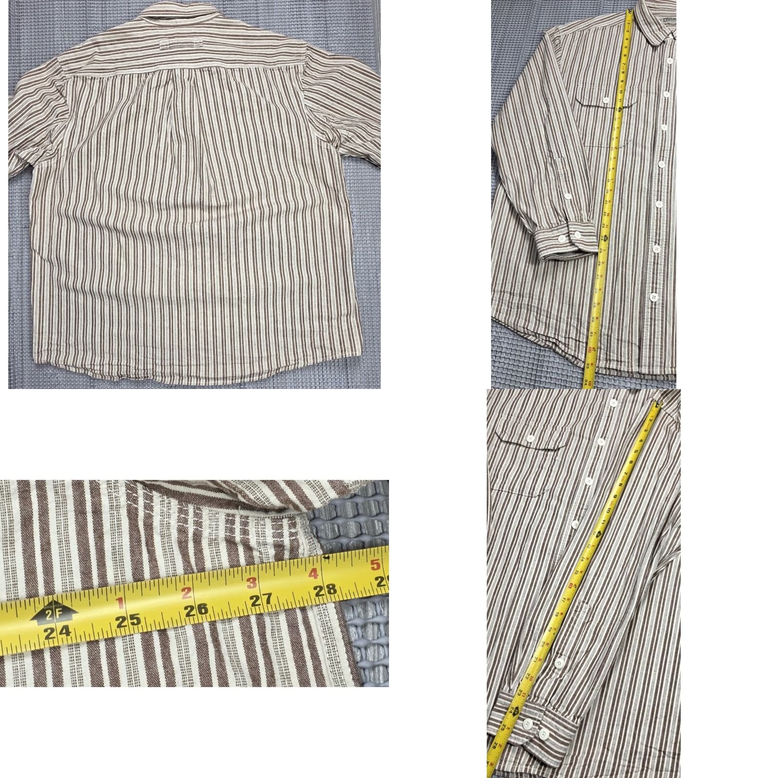 Duluth Trading Company Duluth Trading Co Men's Shirt Striped Brown Button Up Work Shirt Cotton Size XXL Size US XXL / EU 58 / 5 - 8 Thumbnail