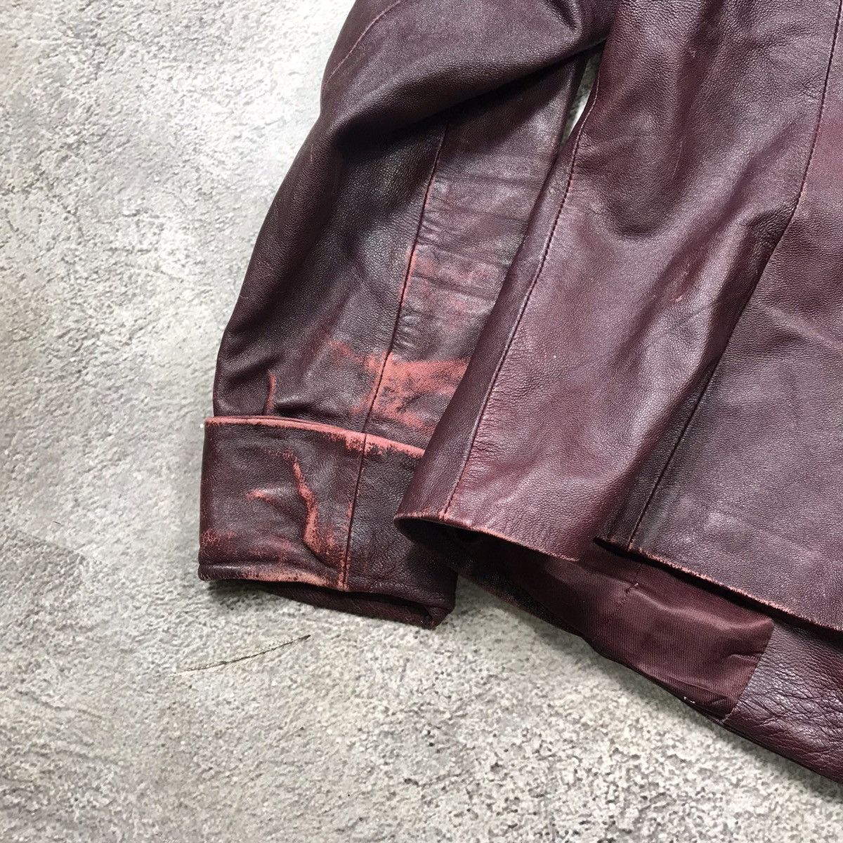 Vintage Vintage 90s Burgundy Leather Biker Jacket Streetwear Logo M Size M / US 6-8 / IT 42-44 - 7 Thumbnail