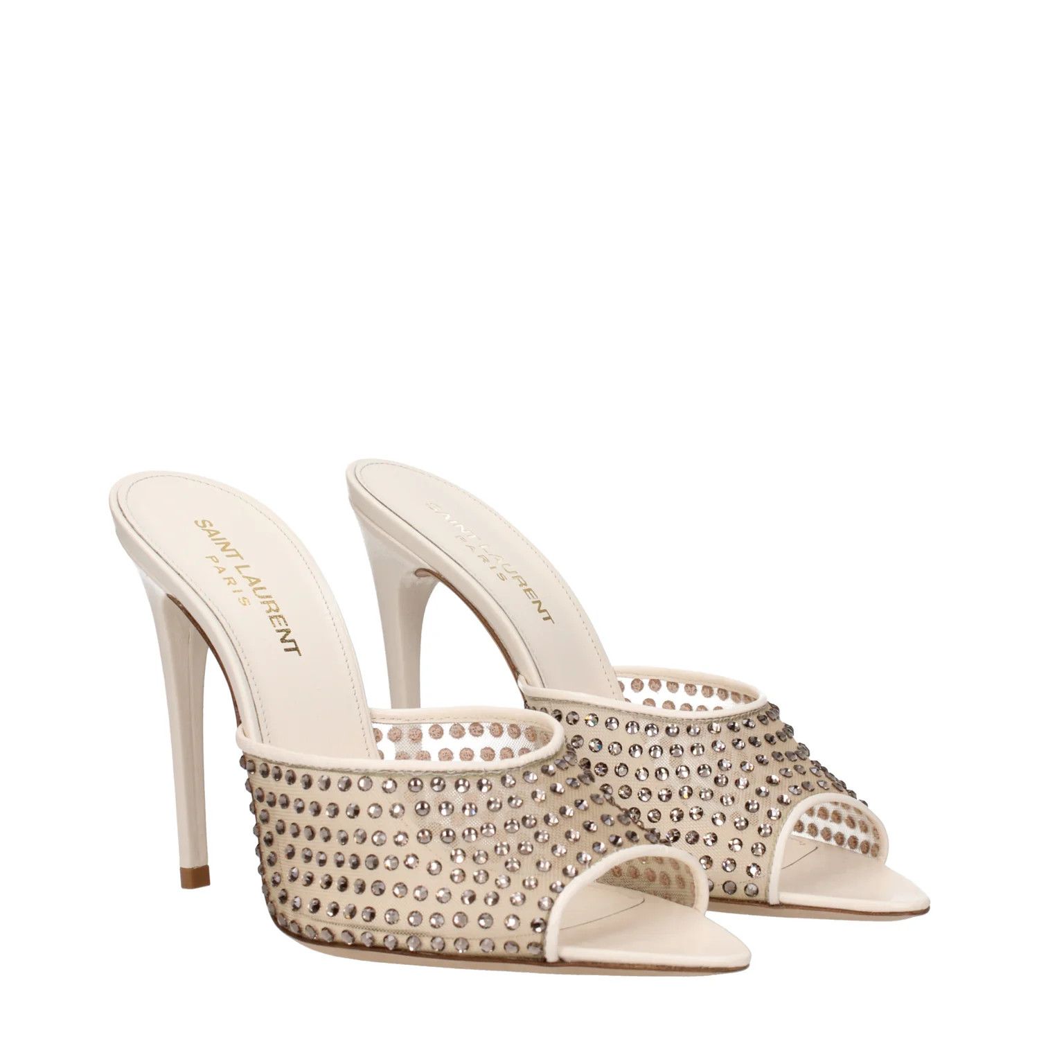 Saint Laurent Paris ob1o1e1124 Fabric Sandals in Beige Size US 7.5 / IT 37.5 - 2 Thumbnail
