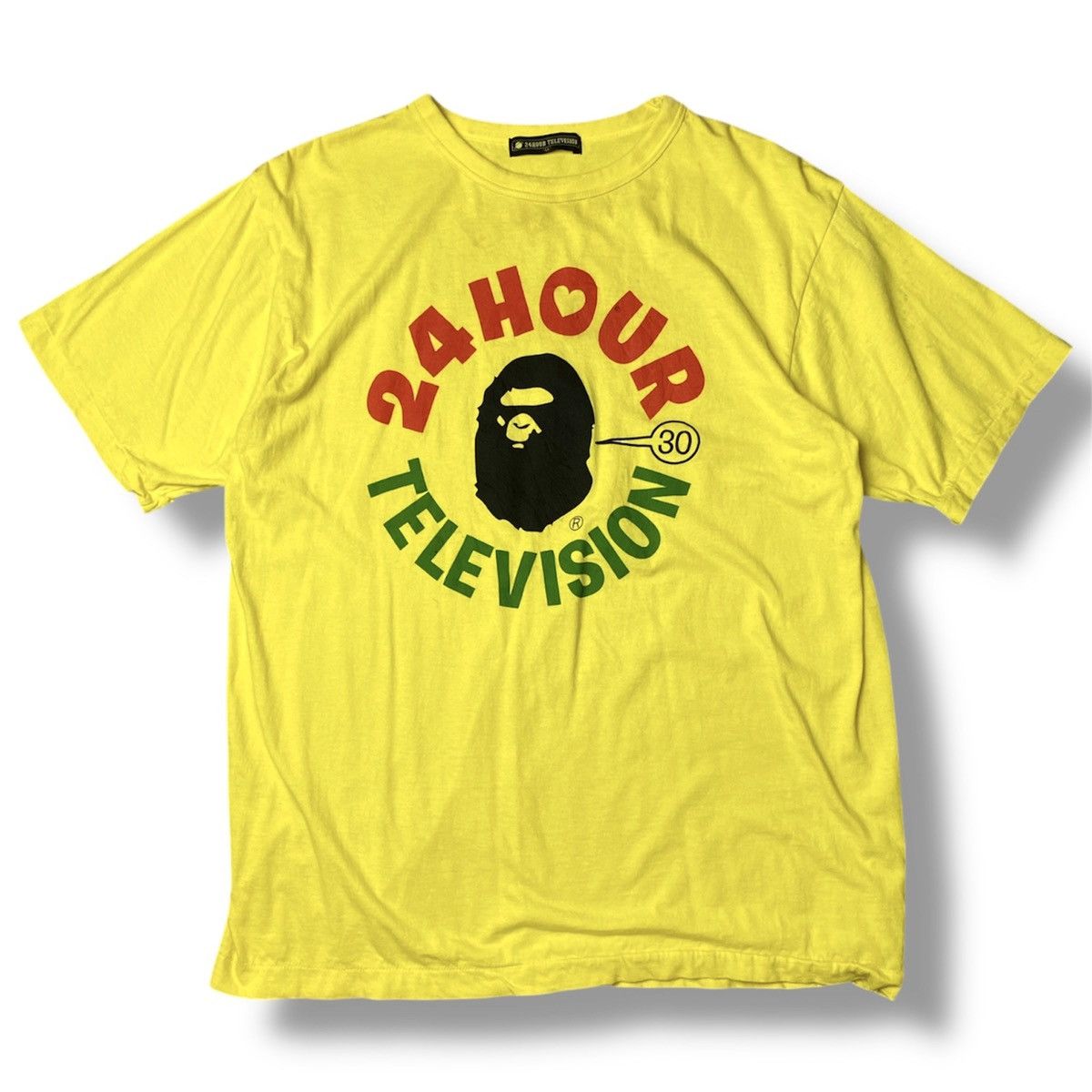 Bape BAPE X 24 HOUR TELEVISION YELLOW TEE Size US XL / EU 56 / 4 - 1 Thumbnail