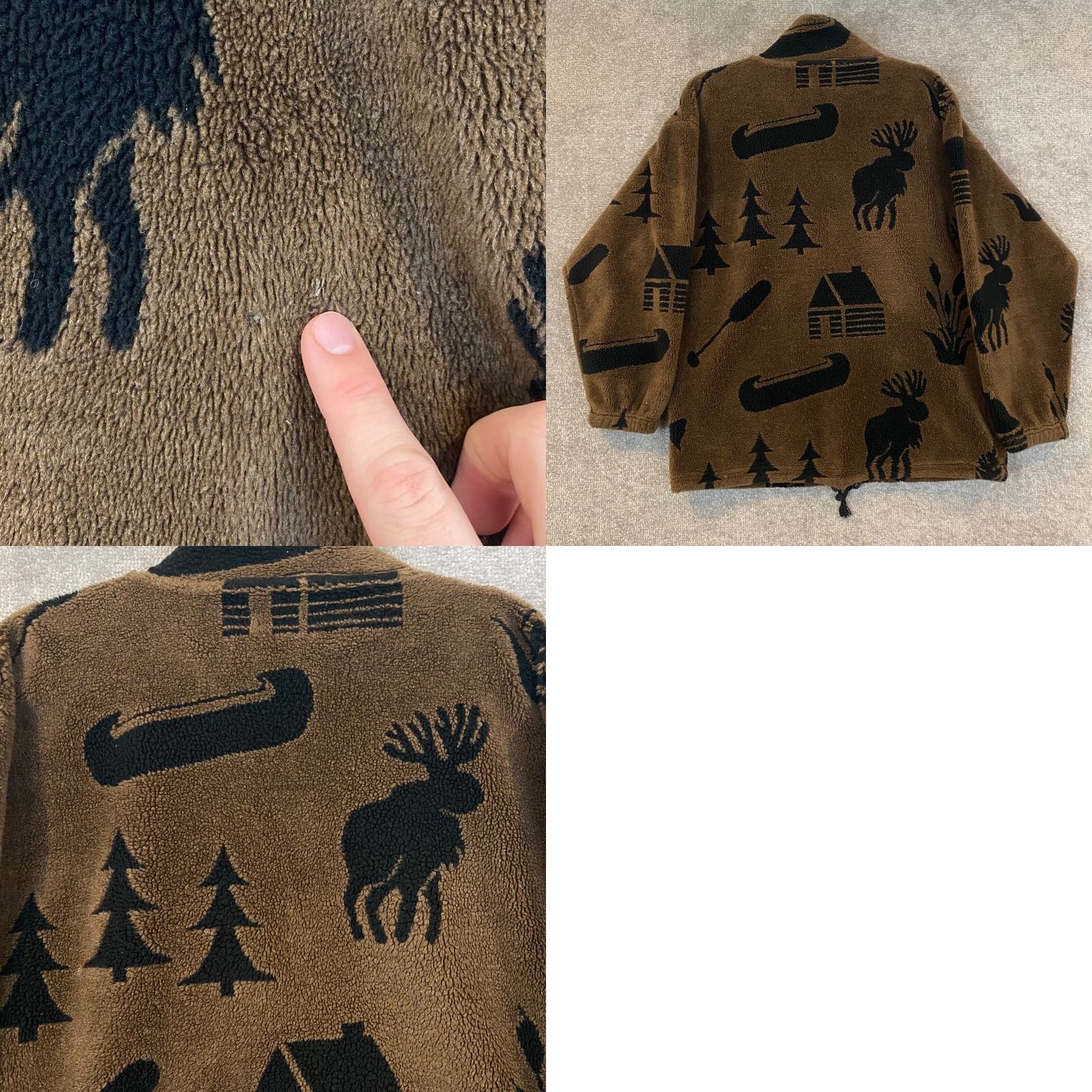 Vintage VINTAGE AWESOME Jacket Mens Medium Brown Art to Wear Ski Moose Nature Fleece Sweater 90s Size US M / EU 48-50 / 2 - 8 Thumbnail