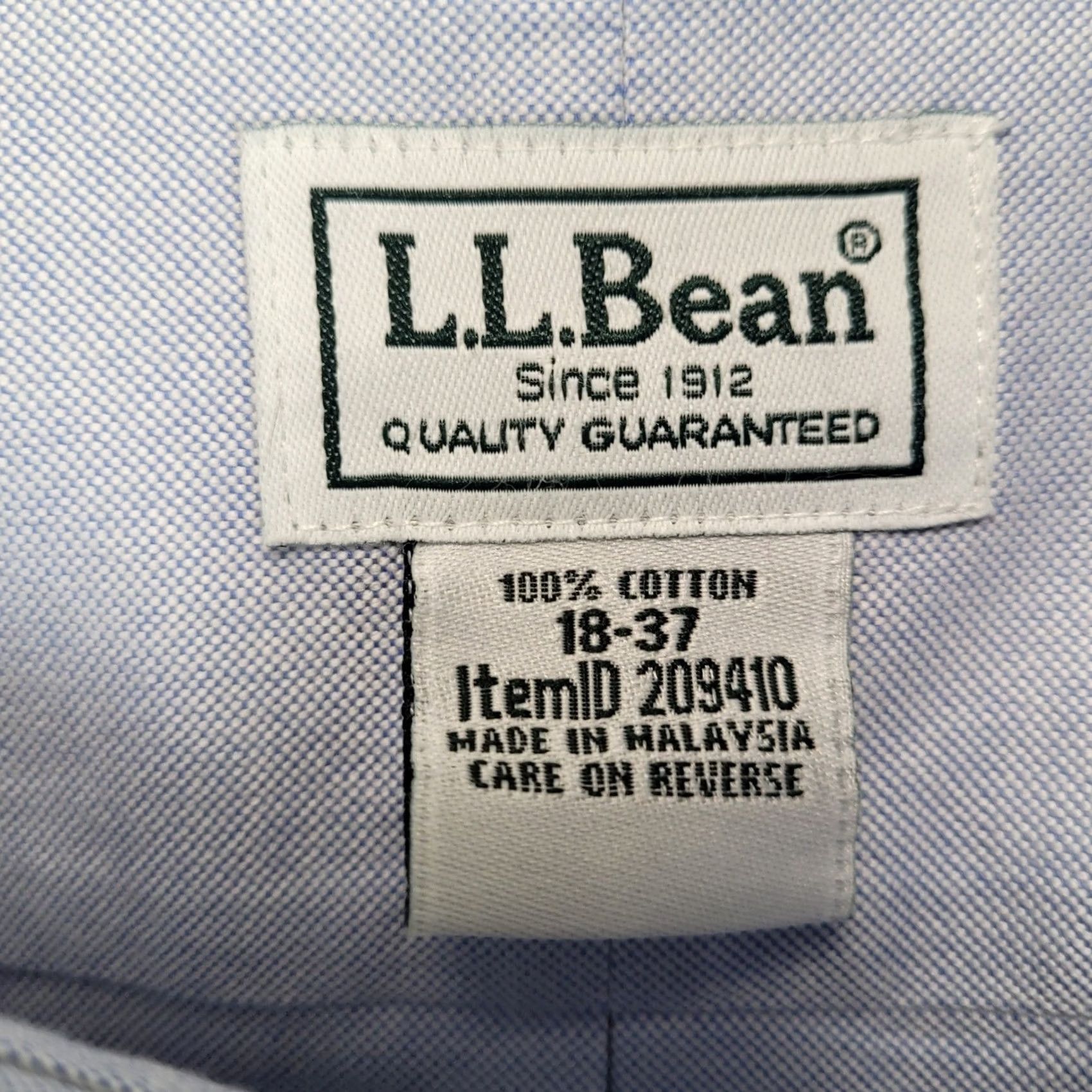 Vintage LL Bean Mens Wrinkle Free Traditional Fit Oxford Shirt Blue 18 36 Size US XXL / EU 58 / 5 - 3 Thumbnail