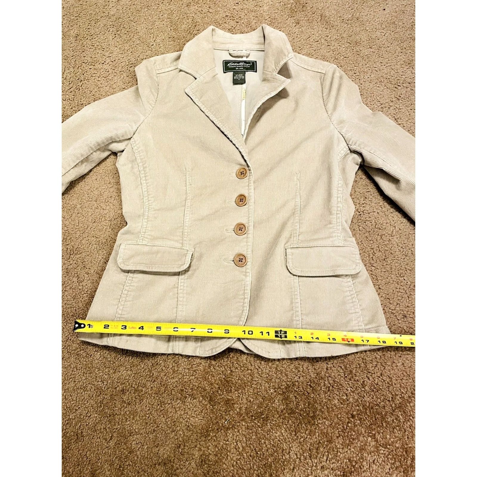 Eddie Bauer Eddie Bauer Blazer Corduroy Jacket Tan Beige Women's Size 4 Cotton Blend Pre-owned Jacket Size S / US 4 / IT 40 - 7 Thumbnail