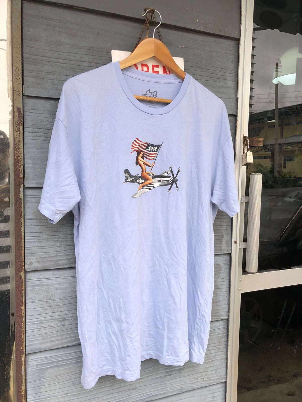 Hysteric Glamour × Vintage 🔥Vintage Y2K🔥RARE Lost Industries Girl Usa Plane Tshirt Size US XL / EU 56 / 4 - 4 Thumbnail