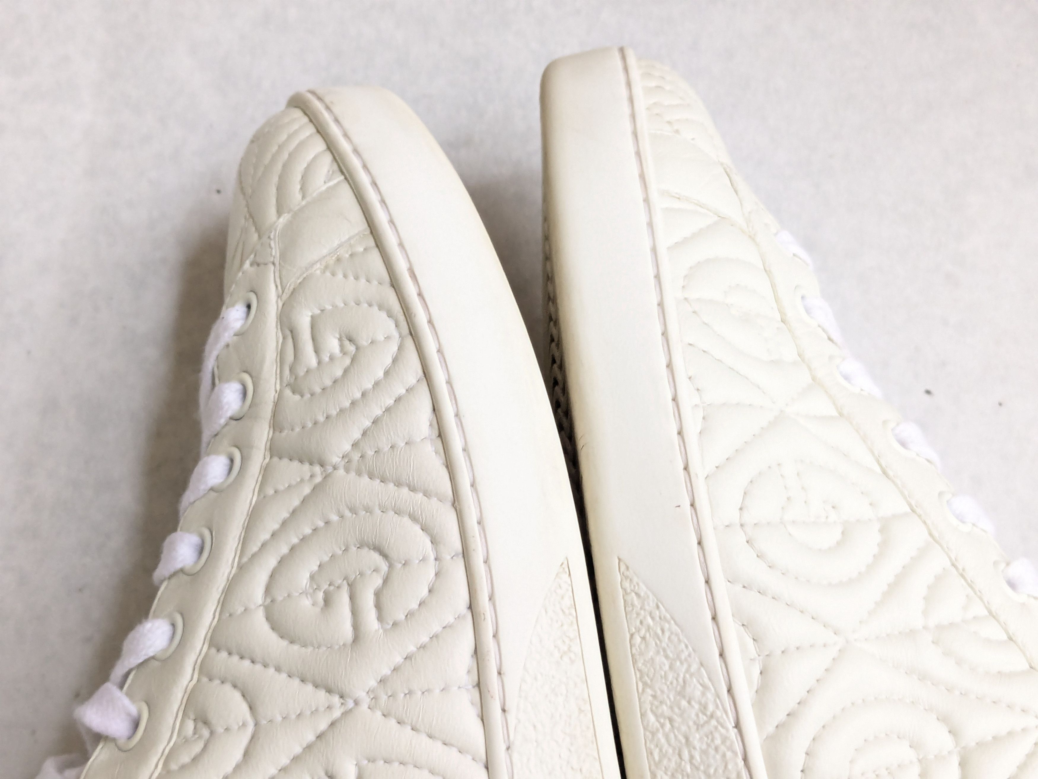 Gucci Gucci Ace Sneakers Rhombus White Green 9.5 Leather Size US 9.5 / EU 42-43 - 10 Thumbnail