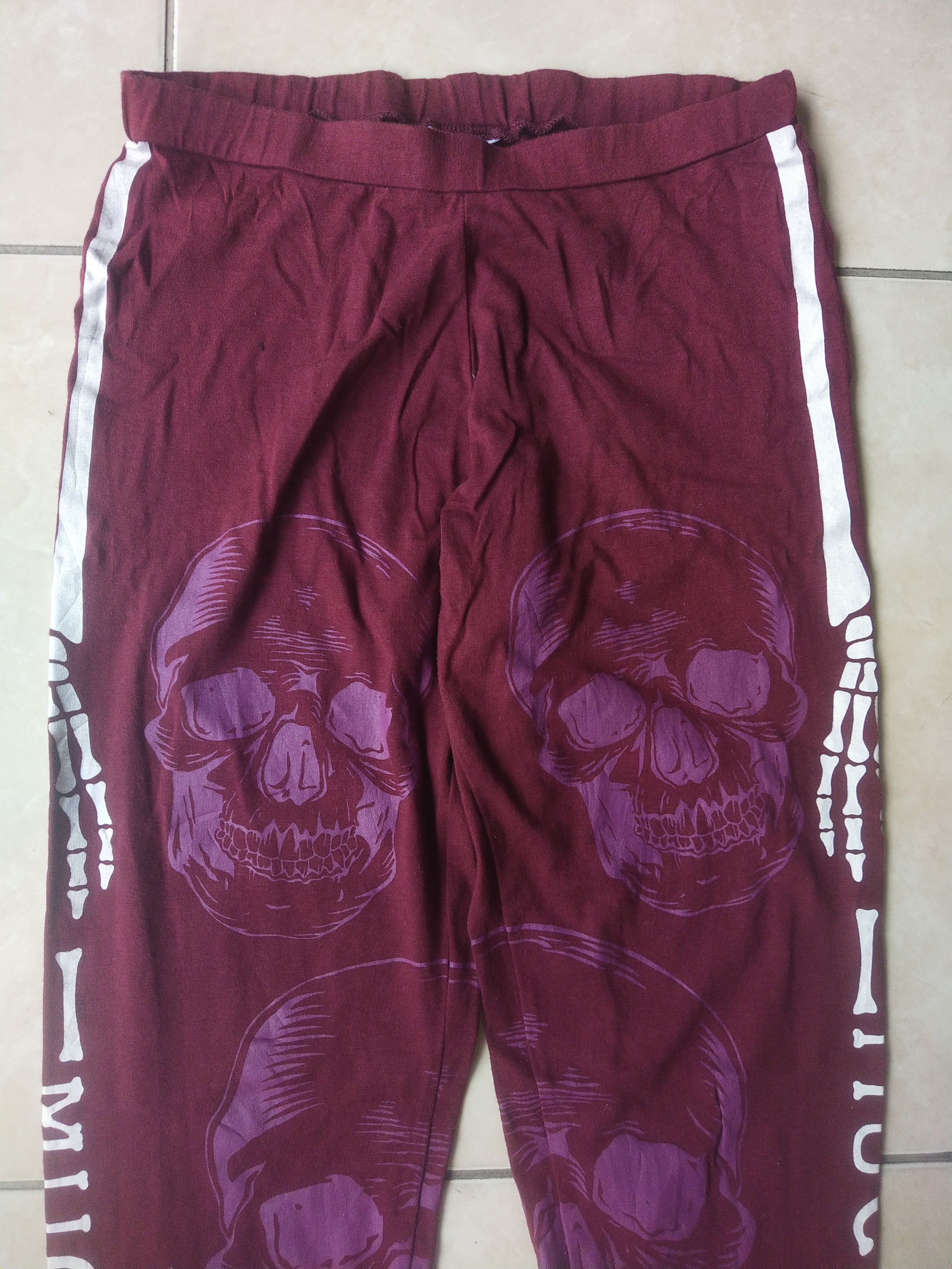 Hysteric Glamour 2000s Harajuku Punk Gothic Skull Skeleton Leggings Japan Y2K Size 26" / US 2 / IT 38 - 2 Thumbnail
