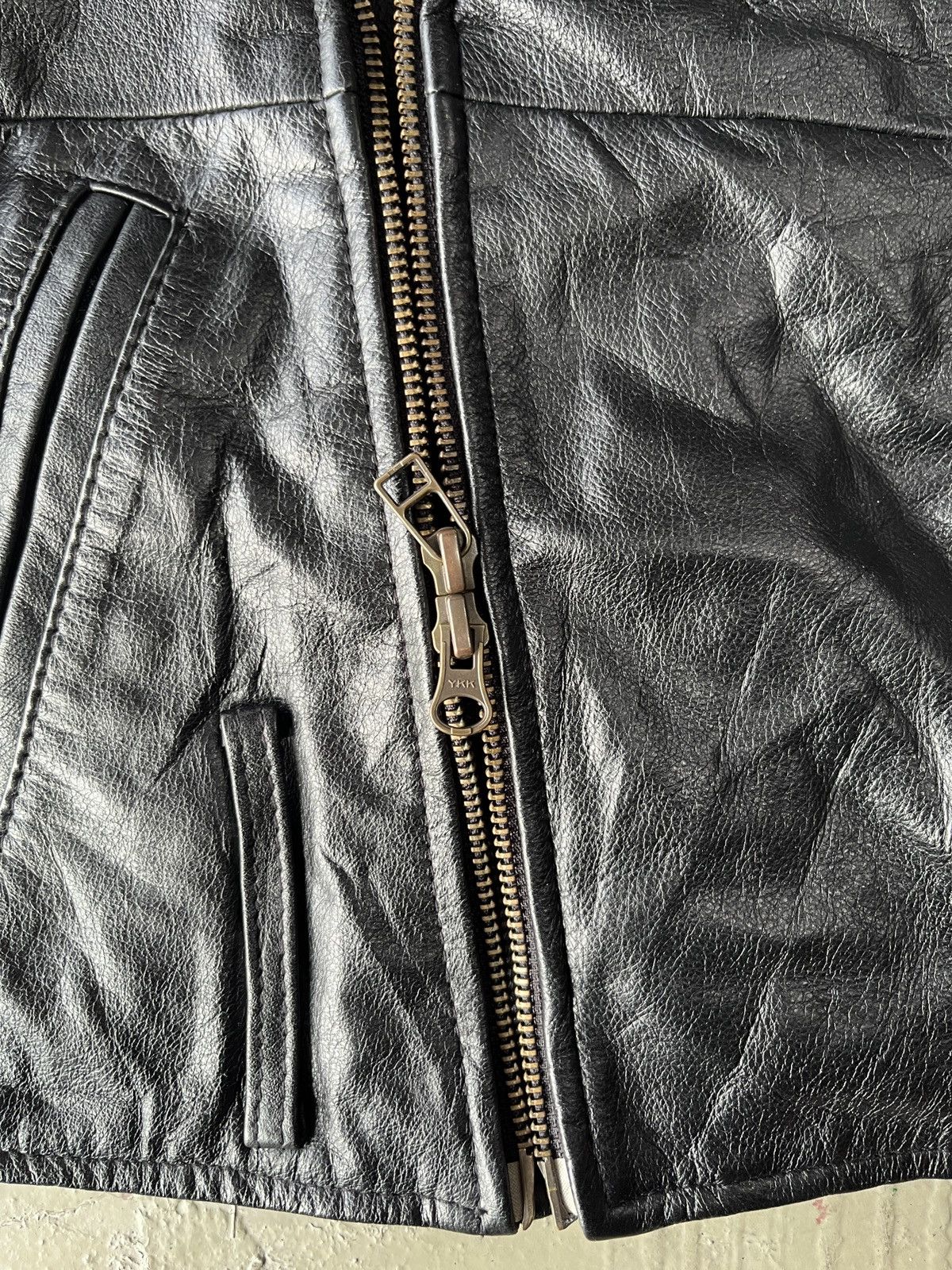 Le Grande Bleu (L.G.B.) Vintage Biker Genuine Leather Jacket Double Collar Belted Size US S / EU 44-46 / 1 - 5 Thumbnail
