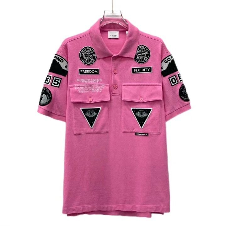 Burberry Burberry Pink Cotton Short-Sleeve Polo Shirt Size XS / US 0-2 / IT 36-38 - 1 Thumbnail