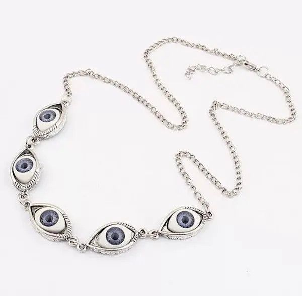 Jewelry Eye Ball Necklace Punk Grunge Chain Size ONE SIZE - 1 Thumbnail