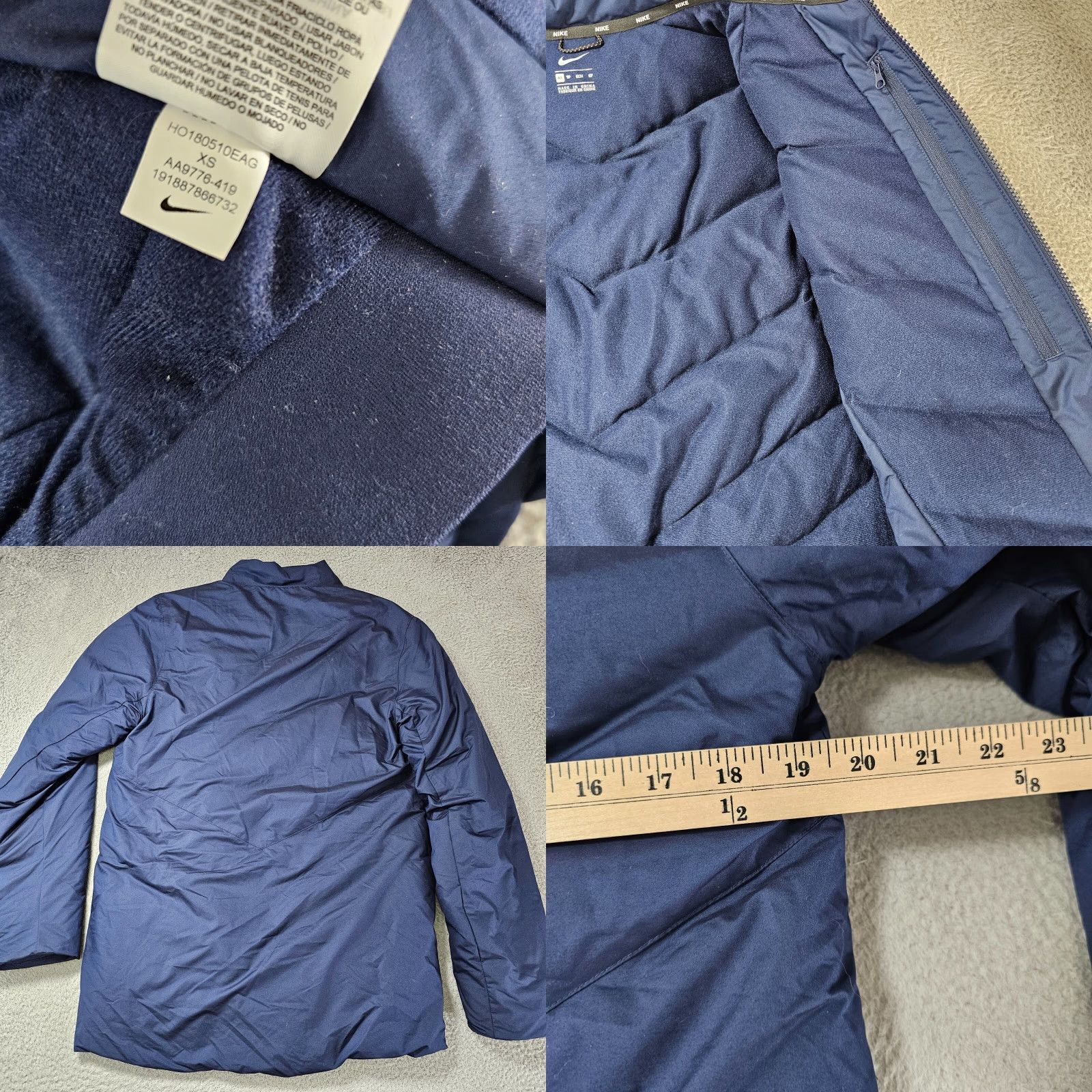 Nike Nike Jacket Mens XS Navy Bomber Puffer Goose Down Fill Full Zip Outdoor Size US XS / EU 42 / 0 - 8 Thumbnail