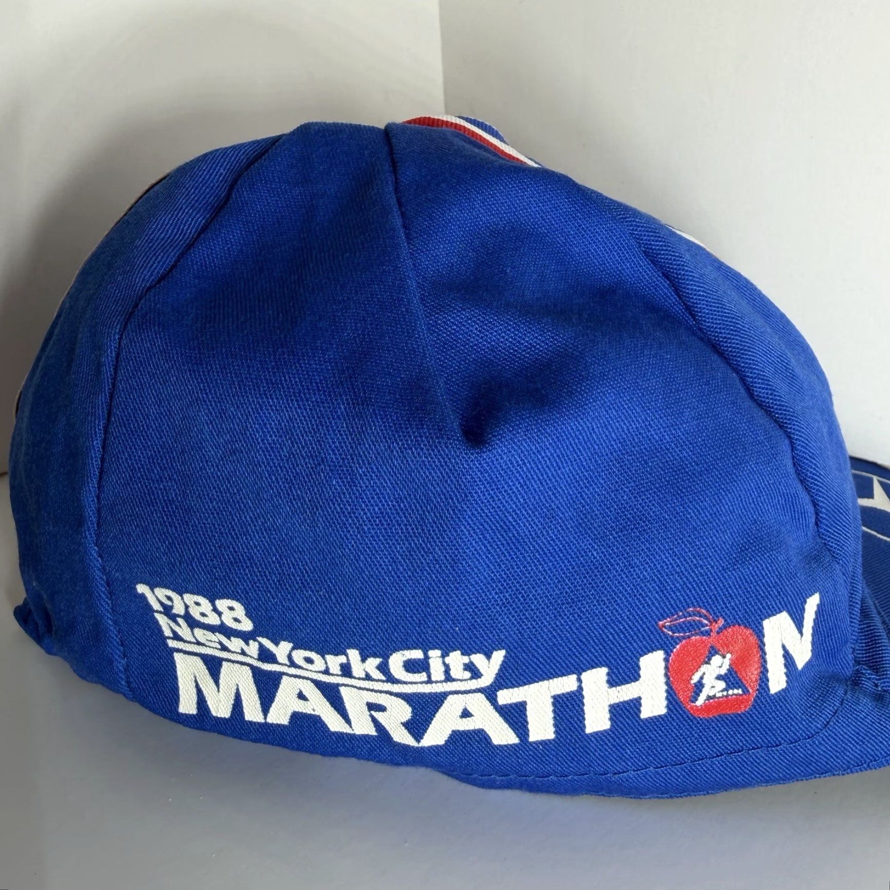 Kapital VINTAGE NY NY City Marathon Short Brim Hat Blue 1988 Mercedes-Benz USA Made Cap It All Men Baseball Cap One Size Cotton Canvas Lightweight Size US 35 - 4 Thumbnail