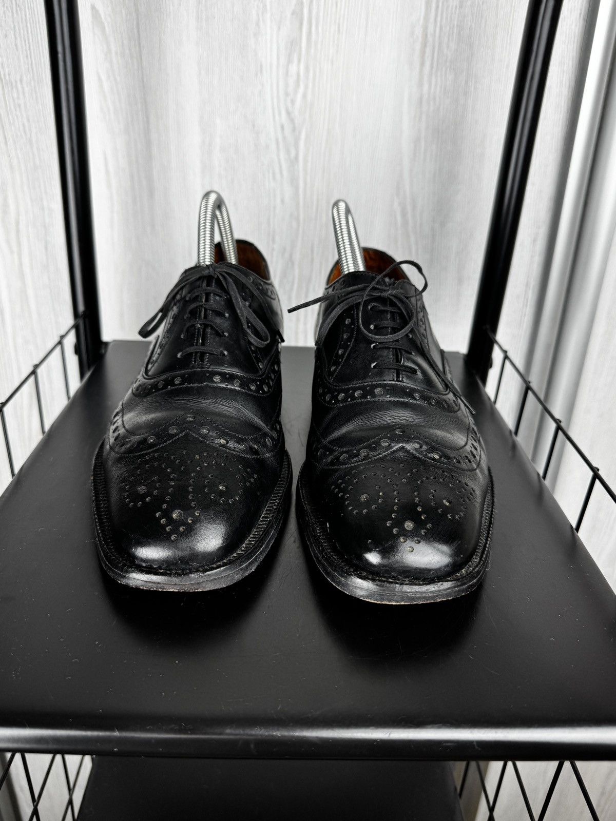 Grenson Grenson England Stanley Wingtip Brogue Oxford Black Leather Size US 7.5 / EU 40-41 - 4 Thumbnail