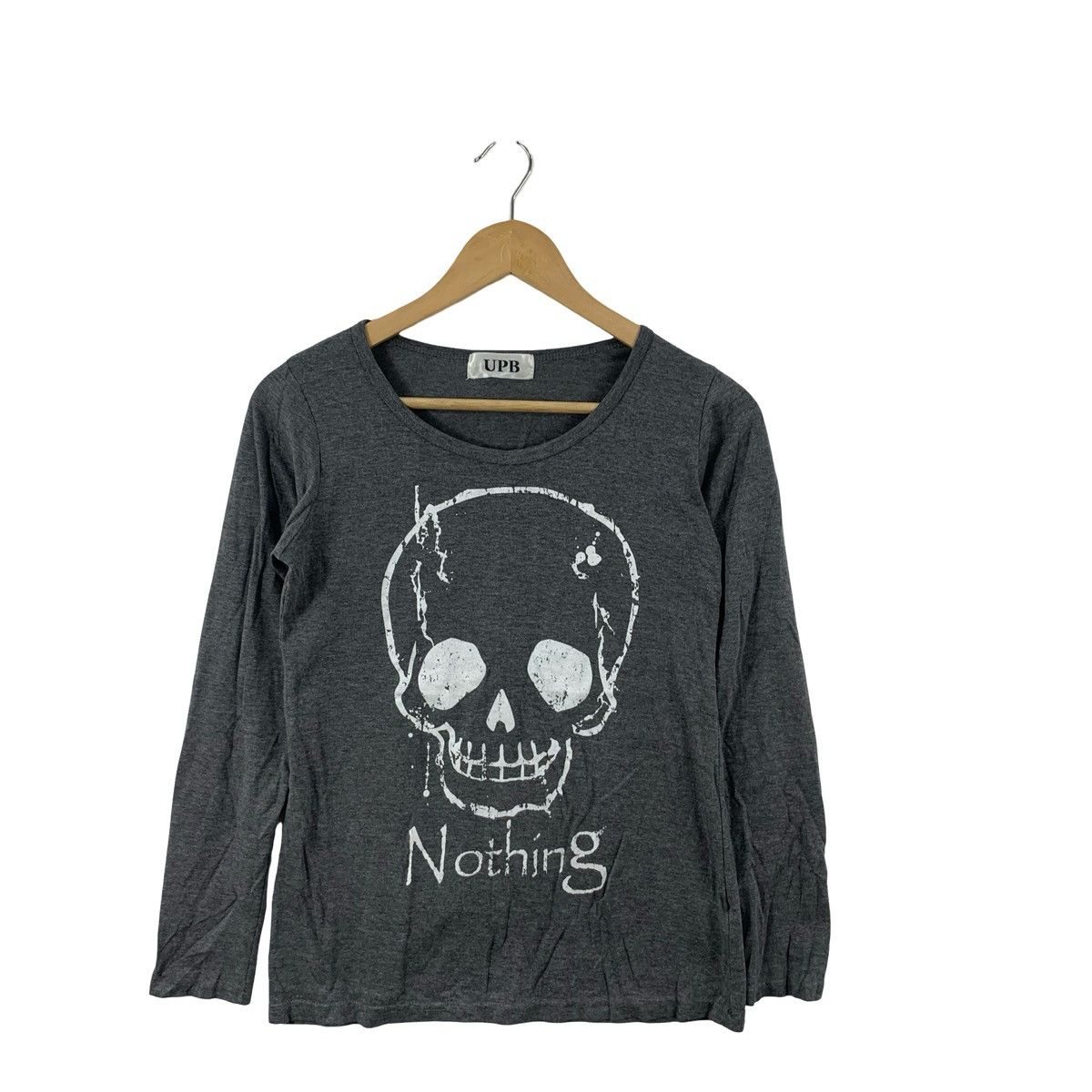 Other UPB SKULL Print Long Sleeve T-Shirt Distressed Gothic Punk Size US XS / EU 42 / 0 - 3 Thumbnail
