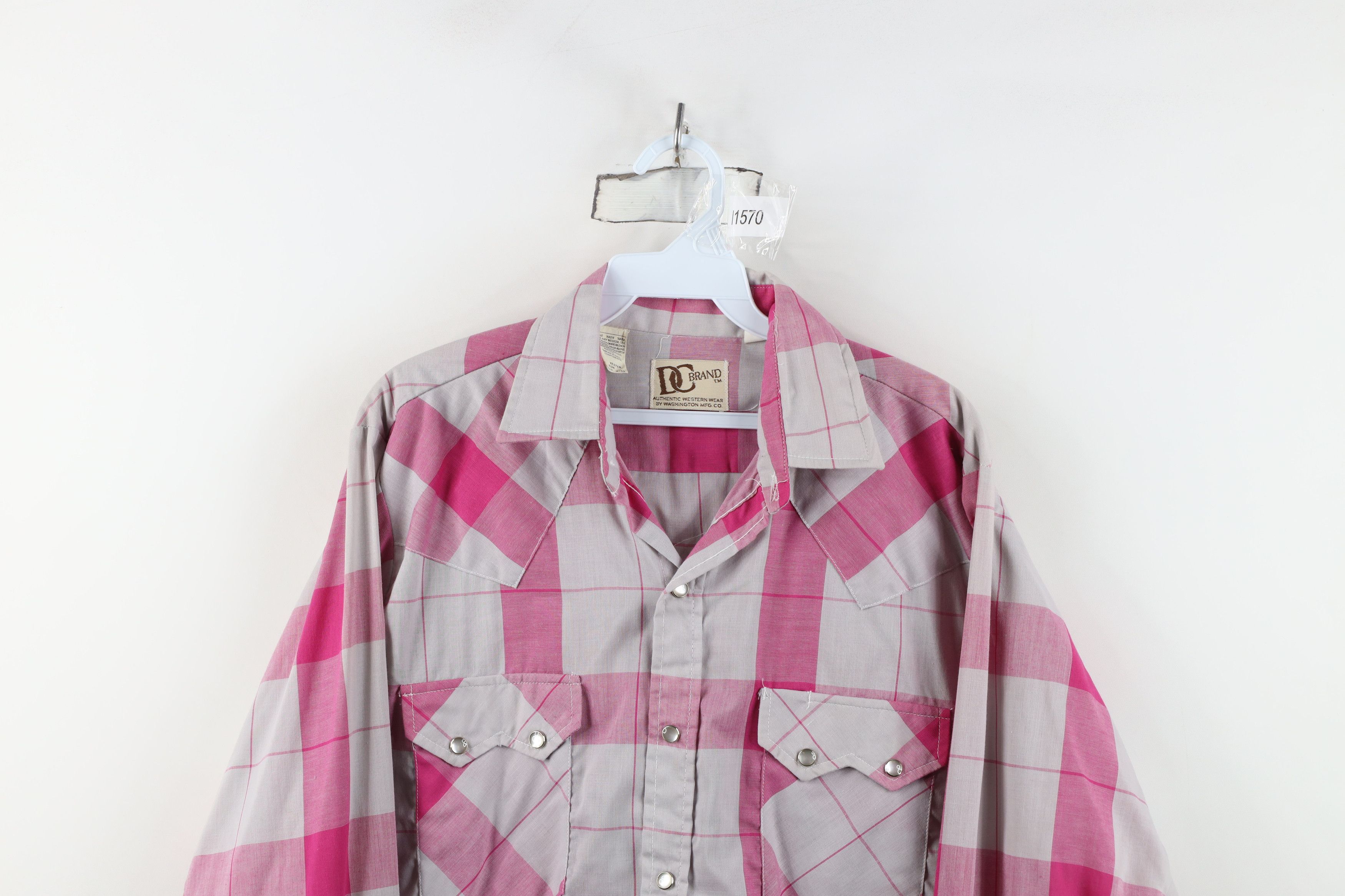 Vintage Vintage 70s Streetwear Rodeo Cowboy Snap Button Shirt Plaid Size US M / EU 48-50 / 2 - 2 Thumbnail