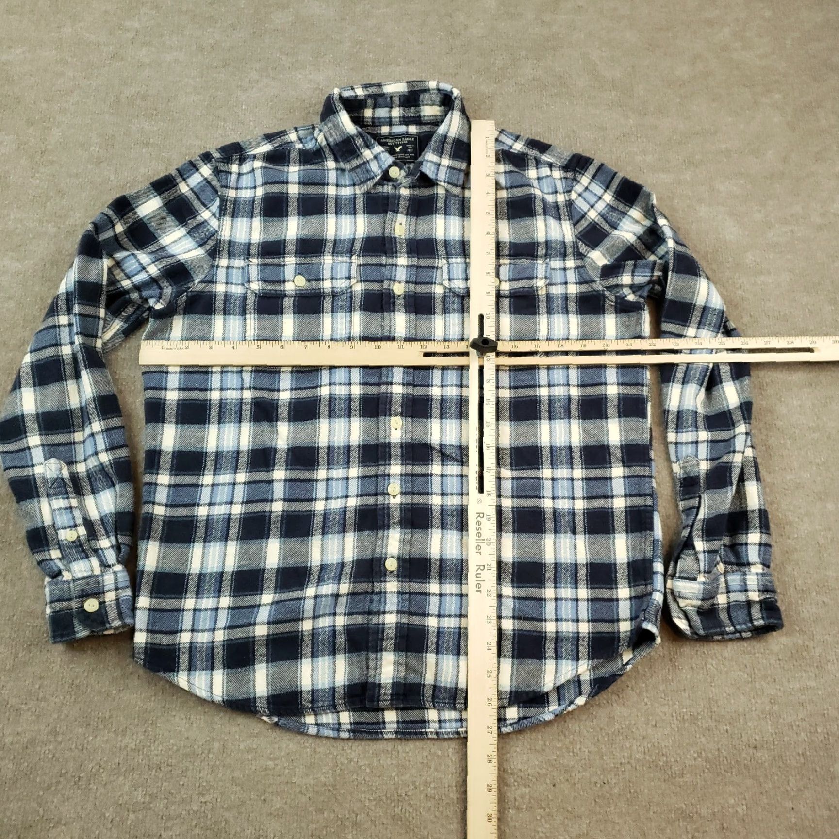 American Eagle Outfitters American Eagle Mens Medium Blue Plaid Flannel Shirt Long Sleeve Button Up Casual Size US M / EU 48-50 / 2 - 2 Thumbnail