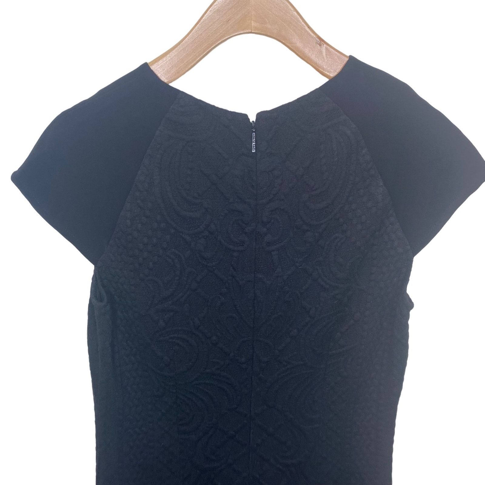 Tory Burch TORY BURCH Kiersten Black Embossed Knee Length Dress Size S / US 4 / IT 40 - 8 Thumbnail