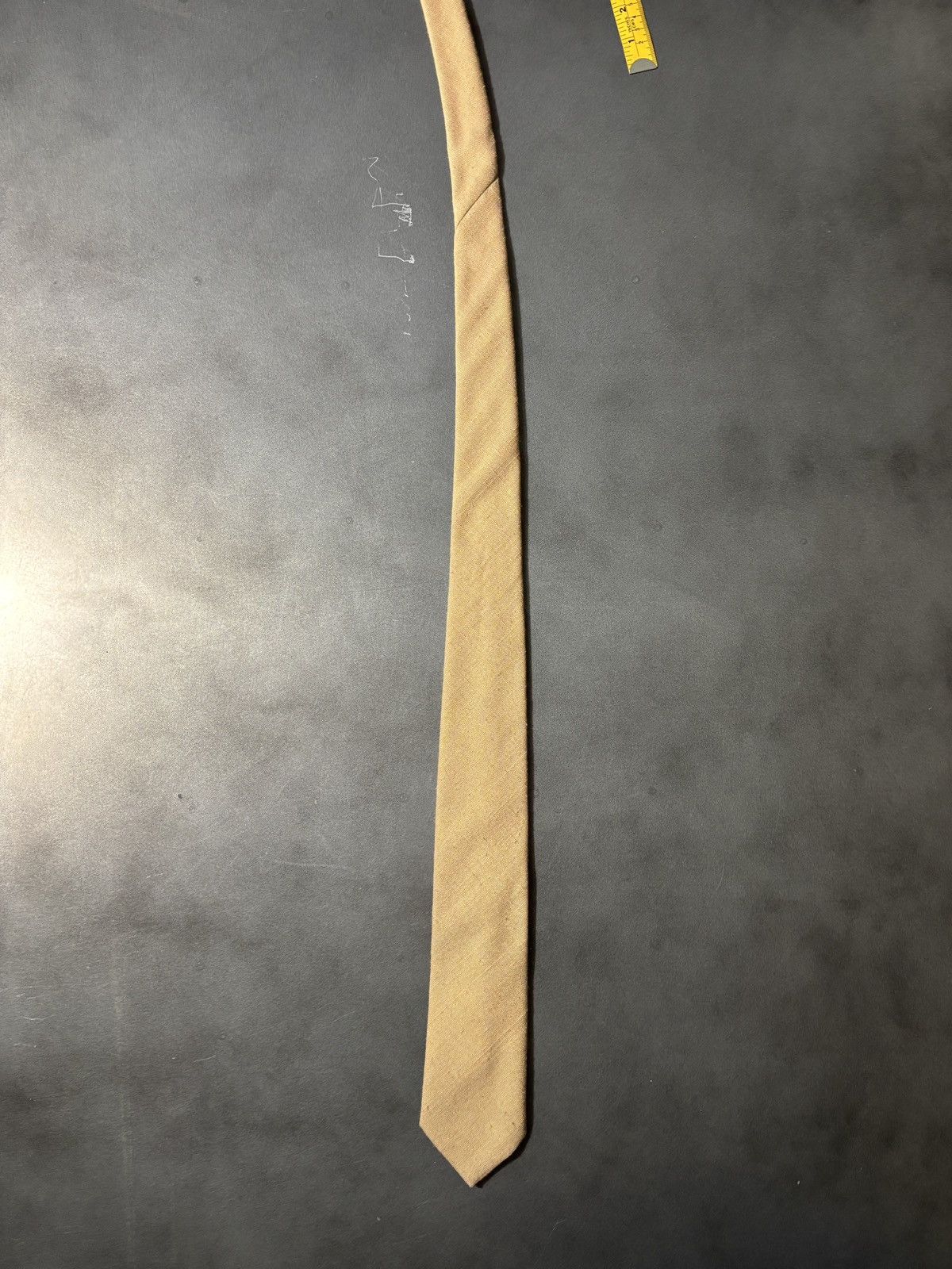 Vintage Brown Vintage Tie Plain Textured Rough Rayon Polyester Size ONE SIZE - 3 Thumbnail