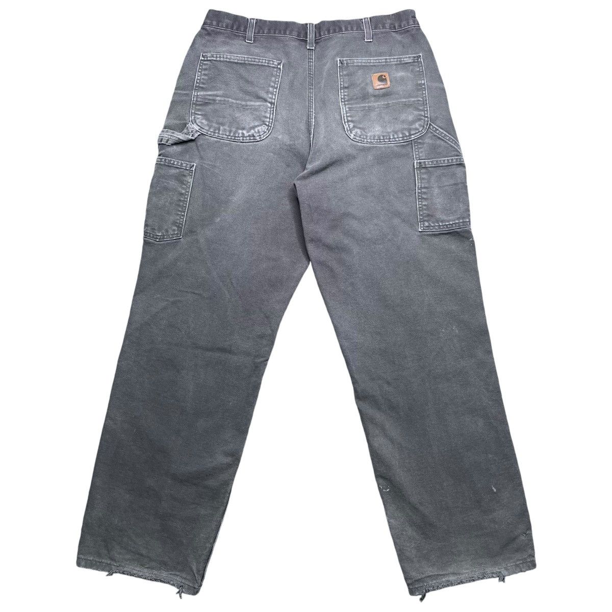 Carhartt × Vintage 2000s Carhartt Brown Carpenter Canvas Distressed Pants Size US 33 - 2 Thumbnail