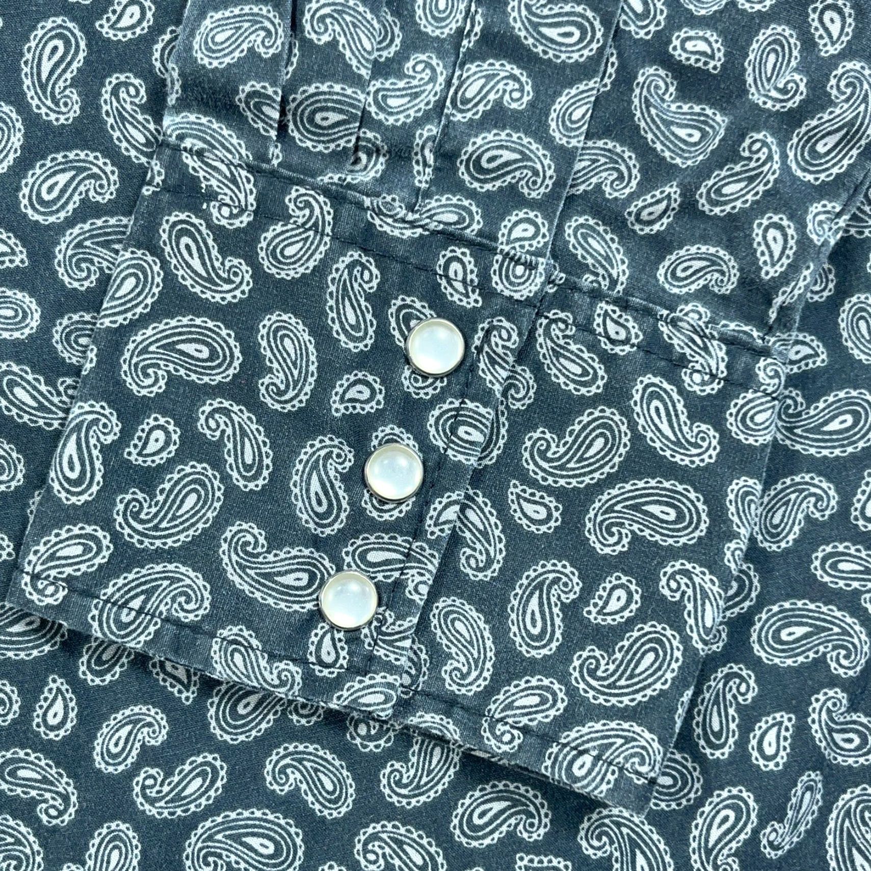 Wrangler Wrangler Western Shirt Men XL Gray Paisley Pearl Snap Button Up Cowboy Wrancher Mens Size US XL / EU 56 / 4 - 5 Thumbnail