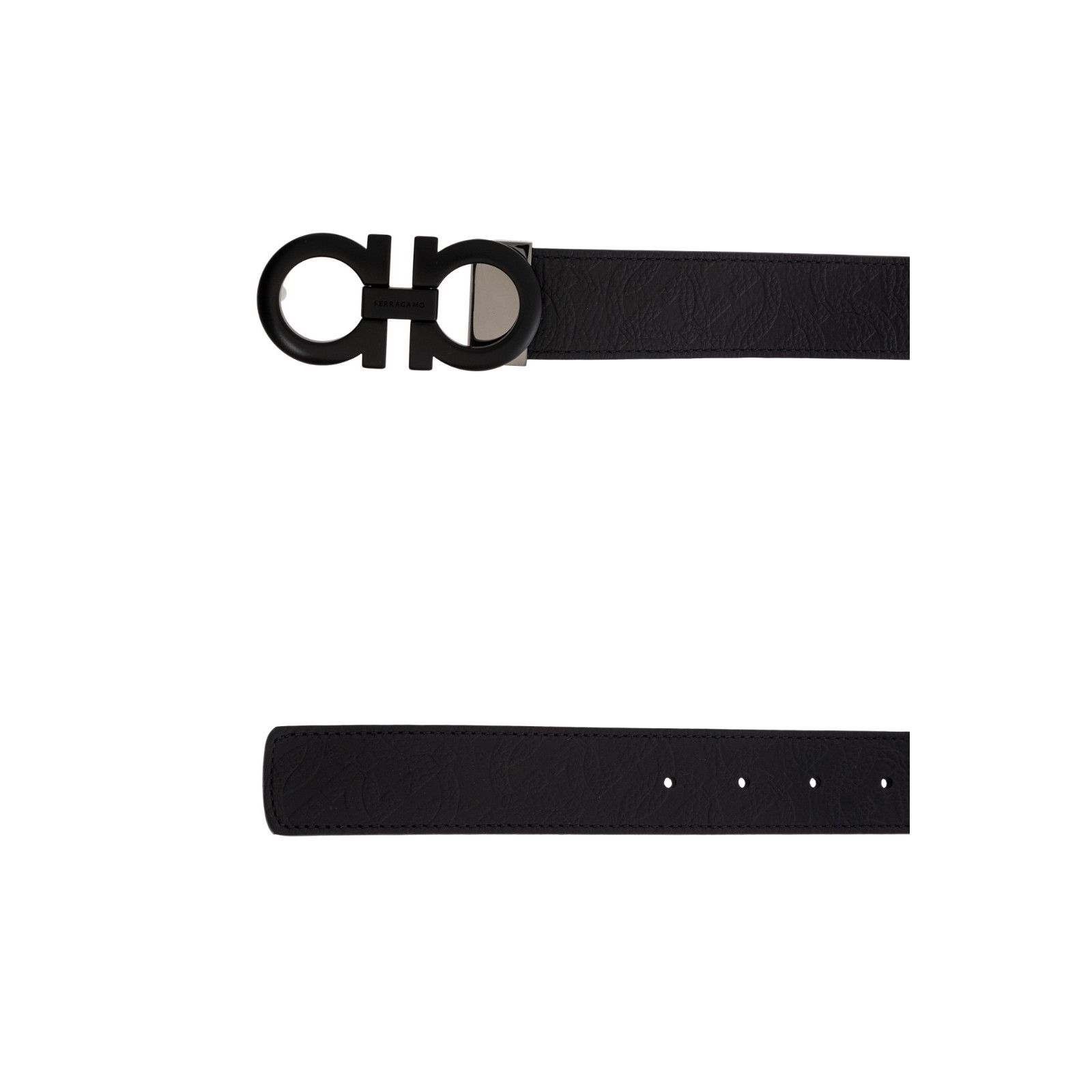 Salvatore Ferragamo FERRAGAMO Double Adjustable Black Reversible Belt New & Auth Size ONE SIZE - 3 Thumbnail