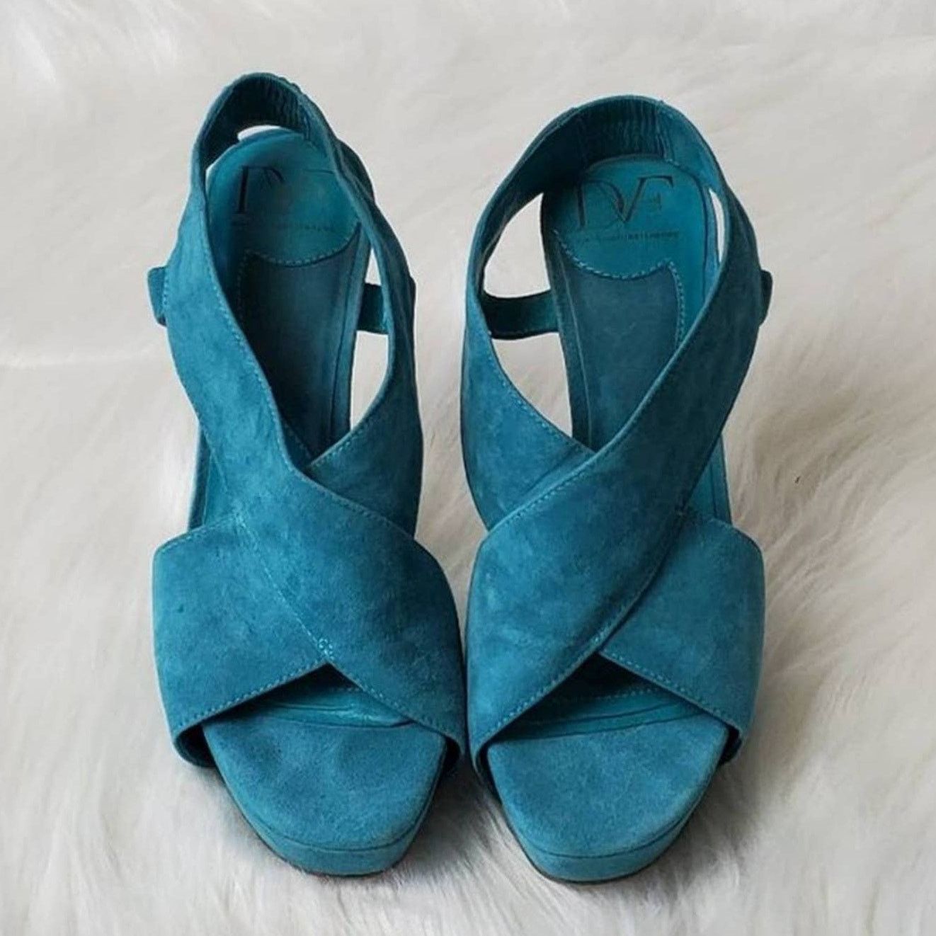 Diane von Furstenberg Diane Von Furstenberg Suede Criss Cross Platform Heels - 6 Size US 6 / IT 36 - 2 Thumbnail