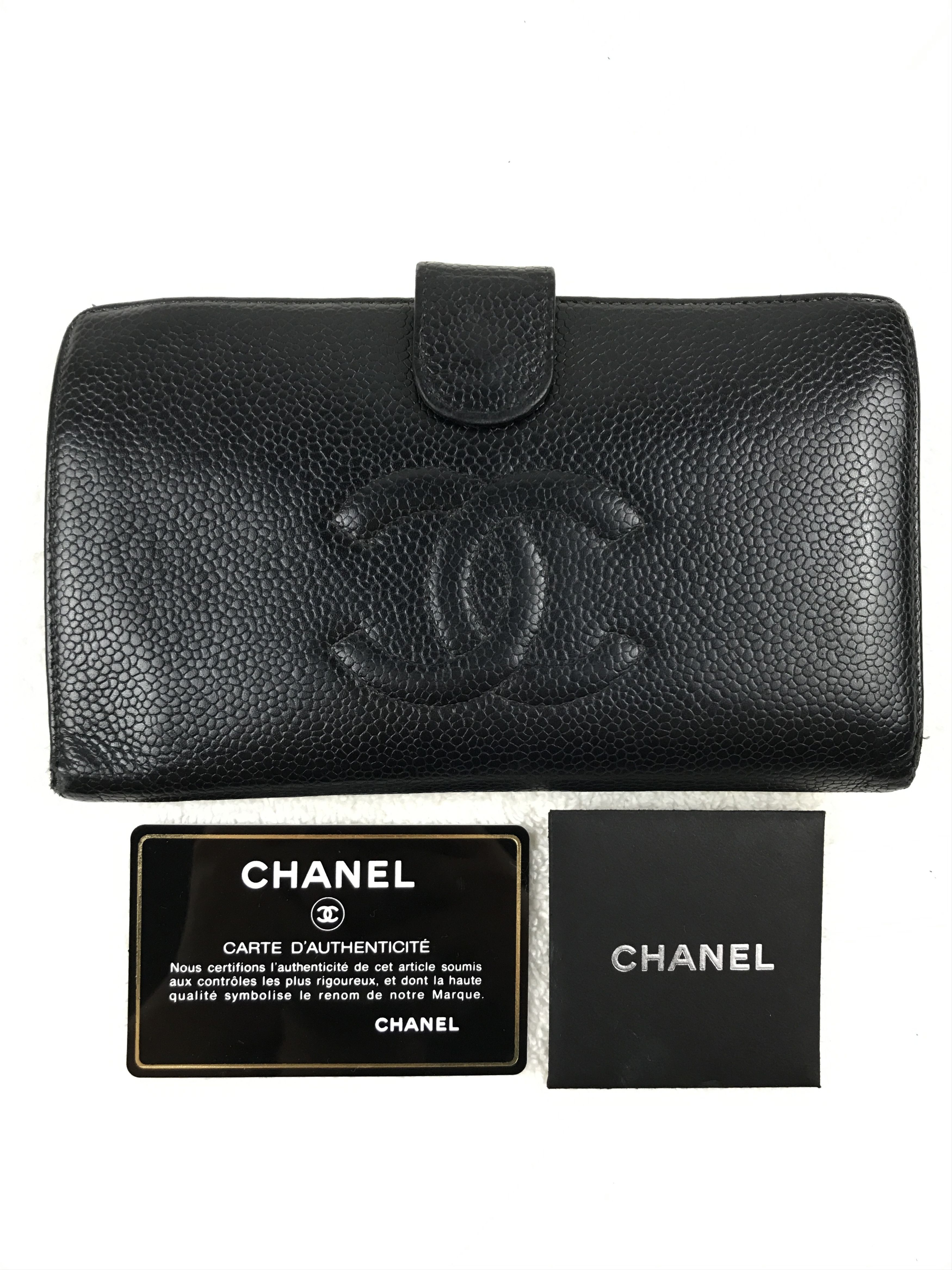 Chanel Chanel Black Caviar Leather CC Logo Bifold Wallet With Box Size ONE SIZE - 2 Thumbnail