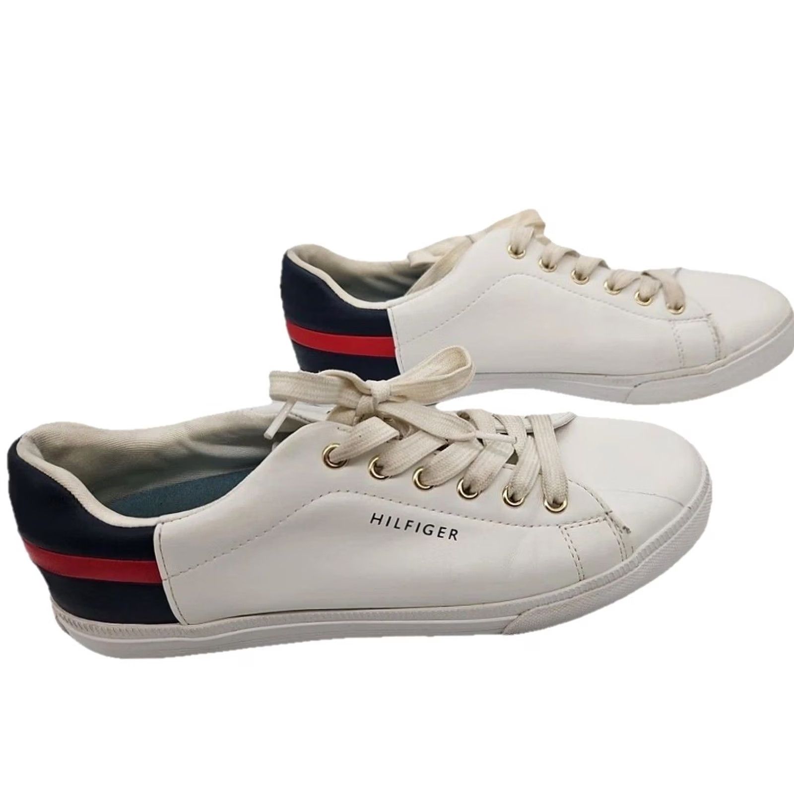 Tommy Hilfiger Tommy Hilfiger Women’s Size 7 White Low Top Sneakers Lace Up Casual Shoes Logo Size M / US 6-8 / IT 42-44 - 2 Thumbnail