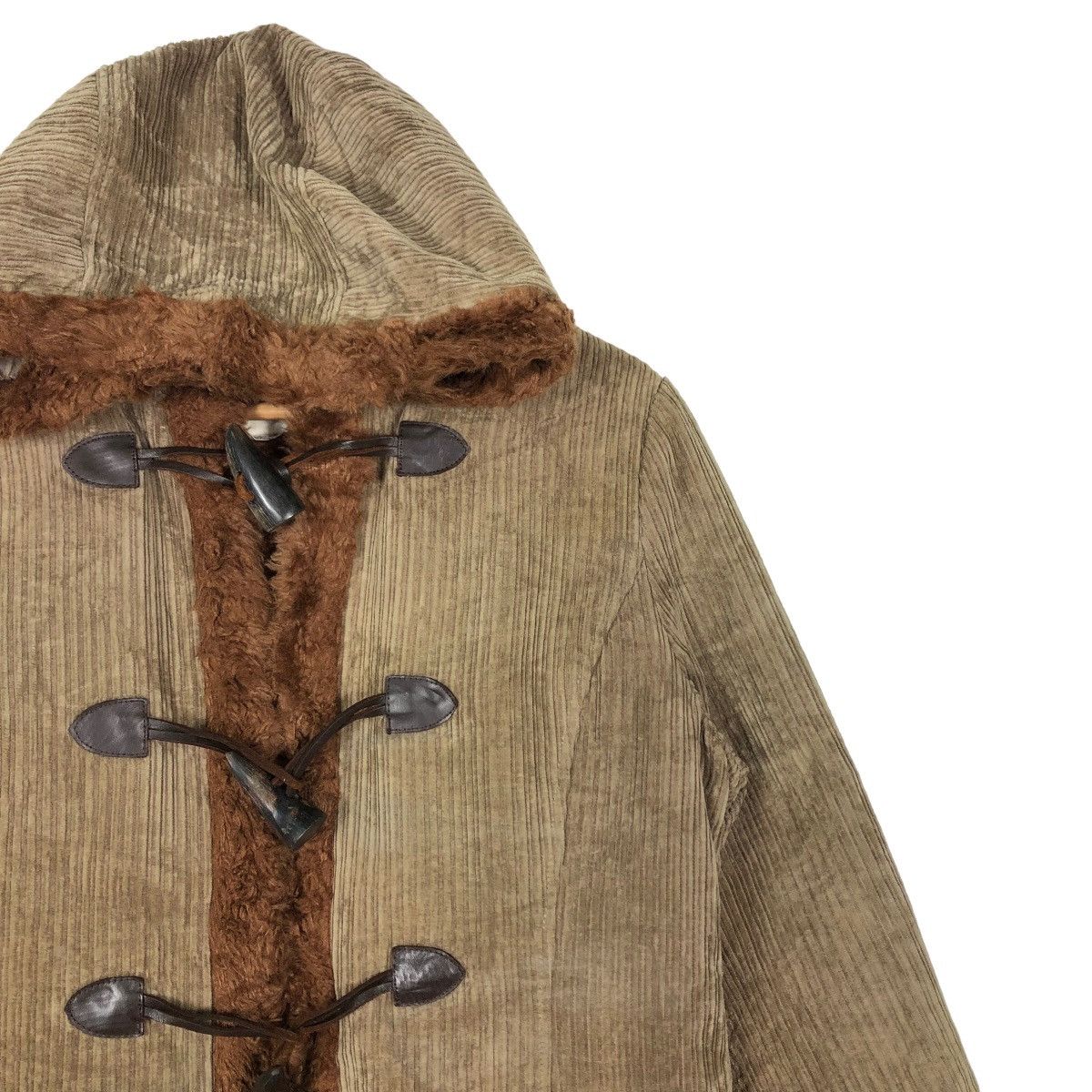 Japanese Brand 🔥Corduroy Duffle Jacket Mk Klein+ Japan Mink Fur Lining Size M / US 6-8 / IT 42-44 - 5 Thumbnail