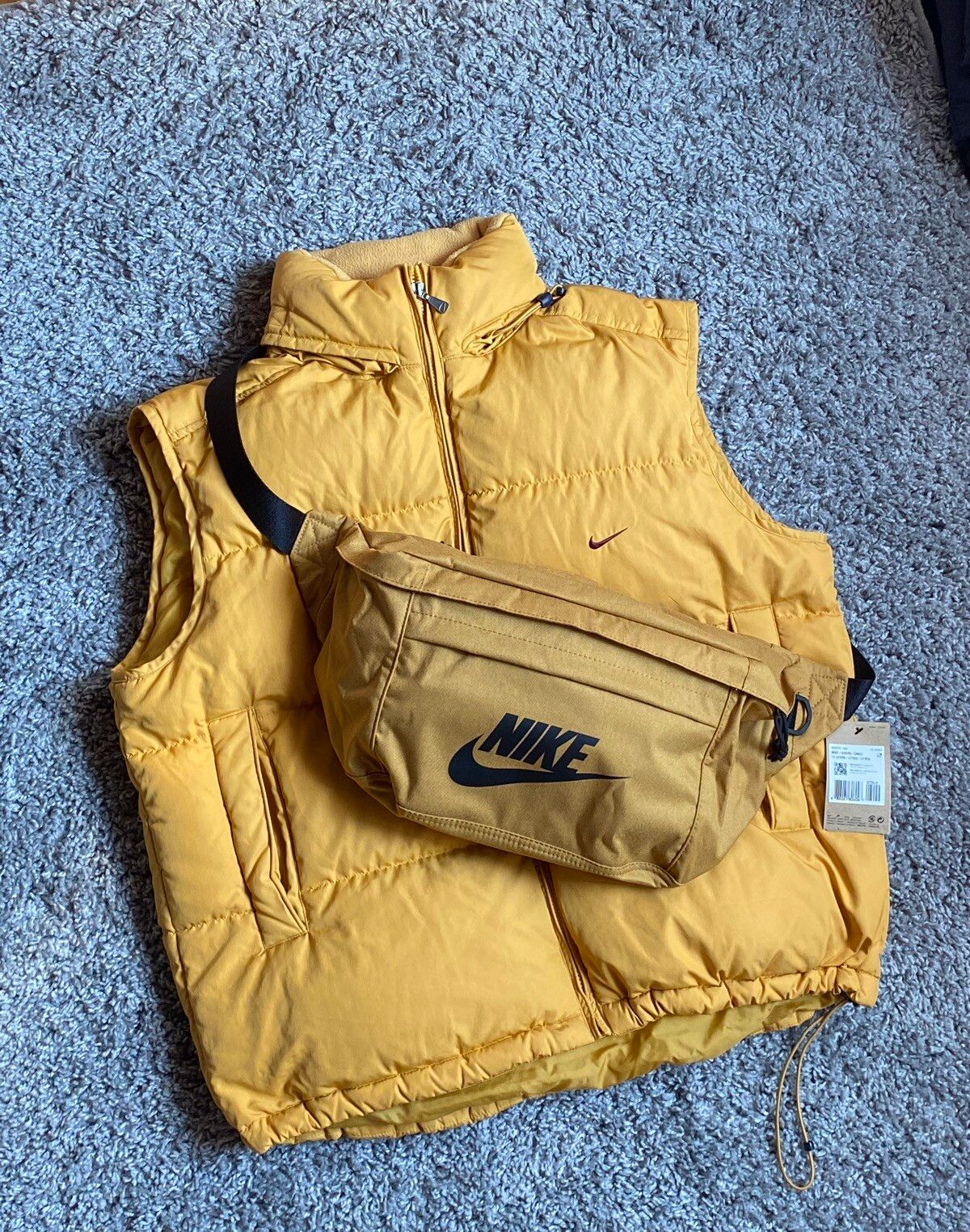 Pre-owned Nike X Vintage Nike Big Logo Streetwear 10l Bag In Mustard