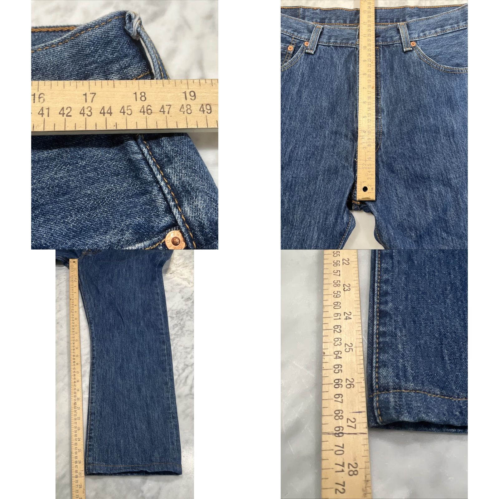 Levi's LEVI'S VINTAGE 501 Jeans Mens Regular 36x27 Blue Cotton Straight Button Fly 90s Size US 36 / EU 52 - 8 Thumbnail