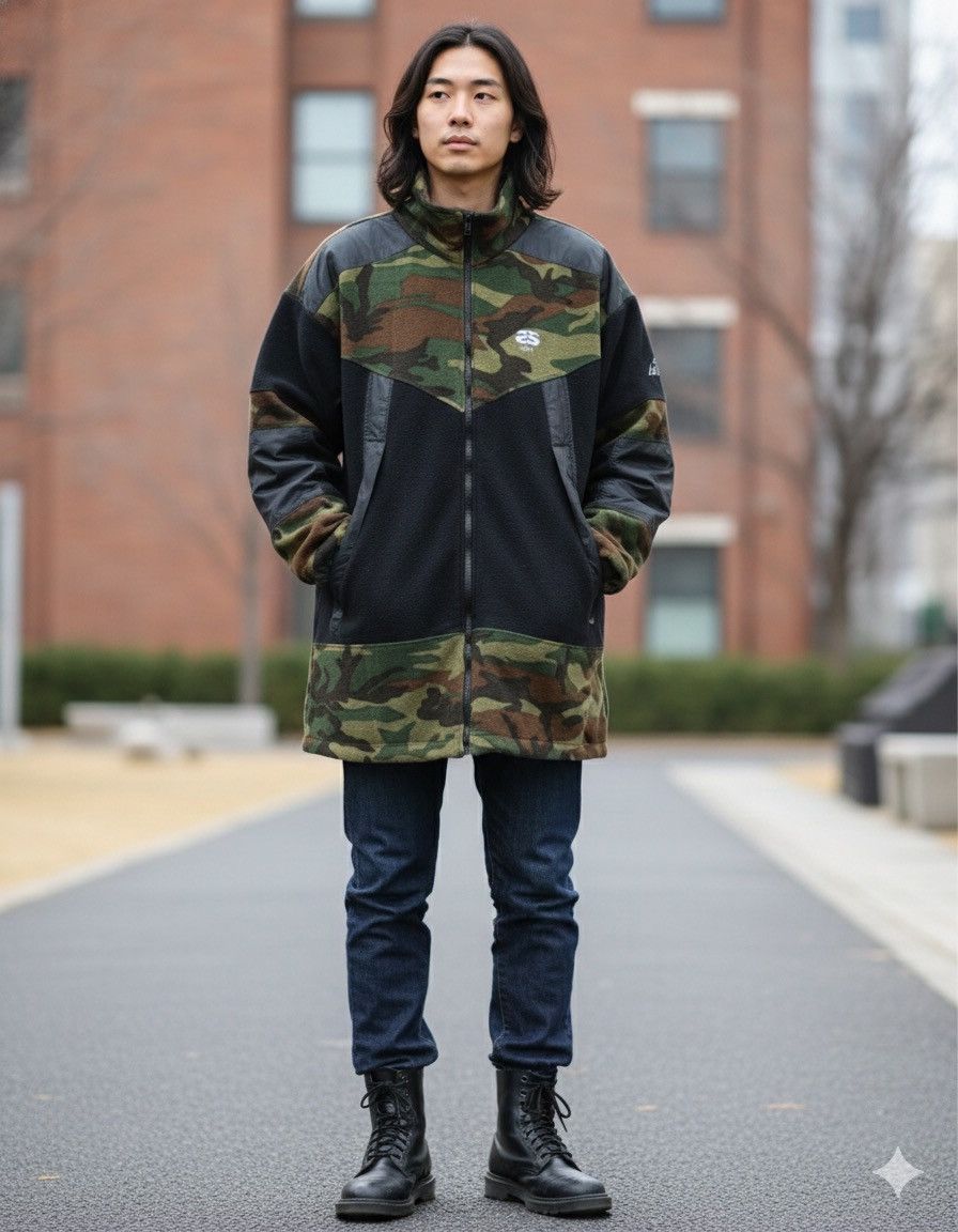 Stussy Vintage 90s Stüssy Sport fleece jacket camouflage pattern Size US XL / EU 56 / 4 - 4 Thumbnail