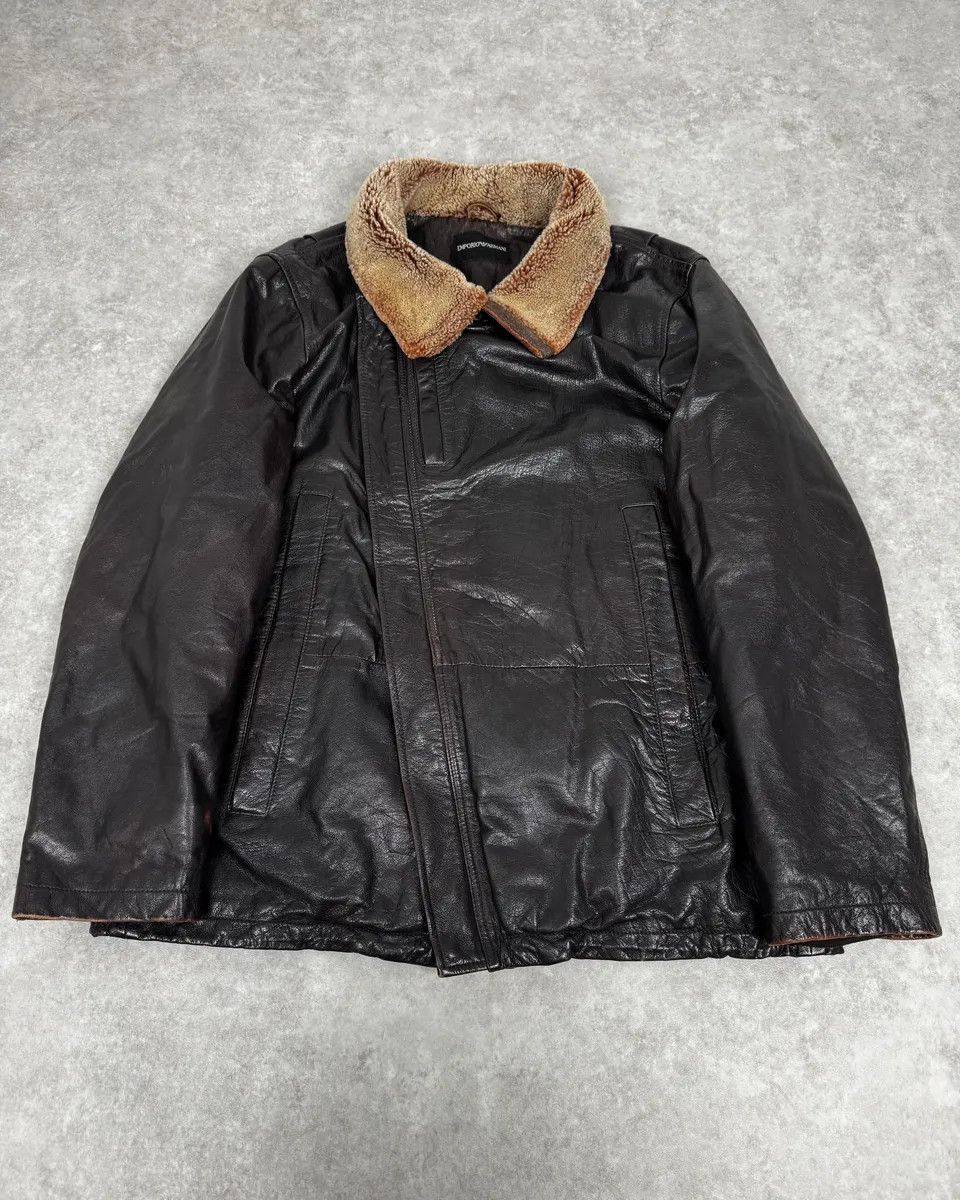 Emporio Armani Archive! 1980s Emporio Armani- Aviator Leather