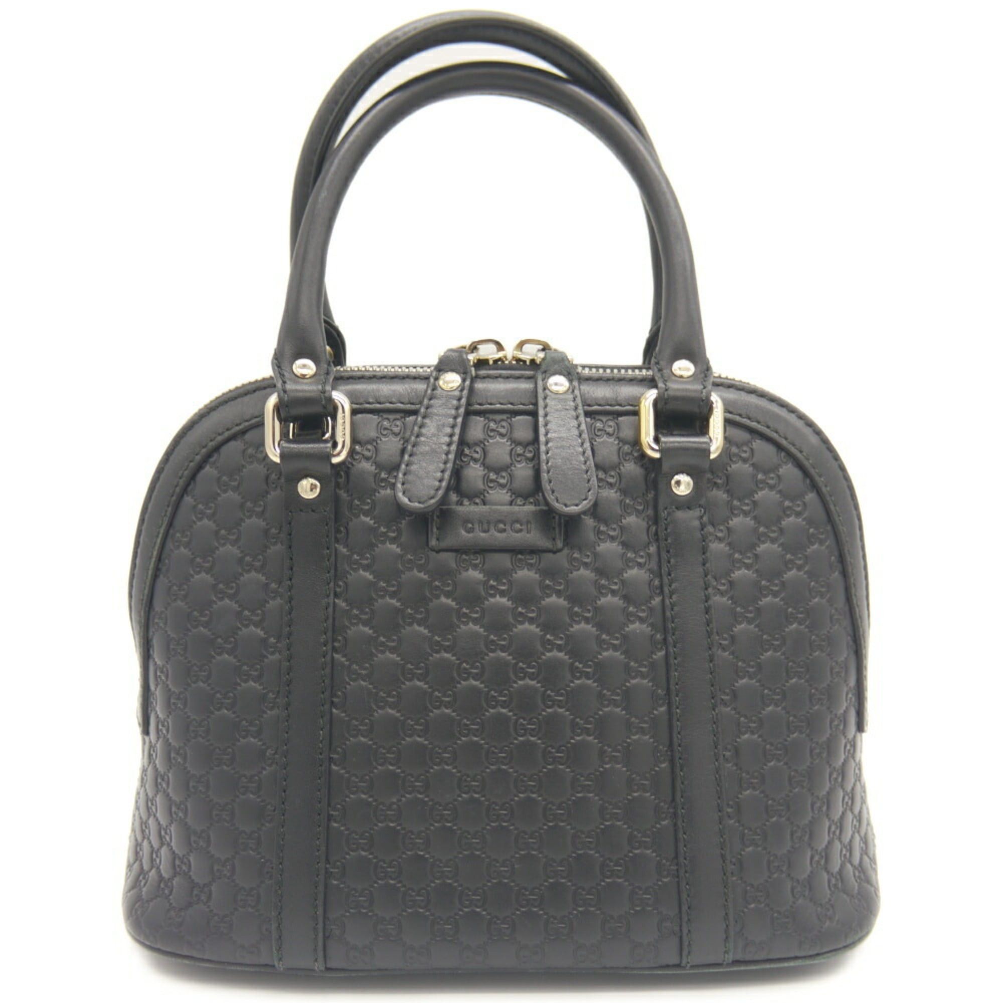 Gucci GUCCI Micro GG Handbag/Shoulder Bag 449654 486628 Shima Leather Black Size ONE SIZE - 1 Thumbnail