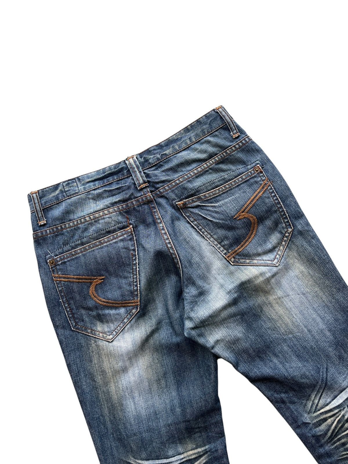 2000s Semantic Design Stained Whiskers Straight Cut Denim
