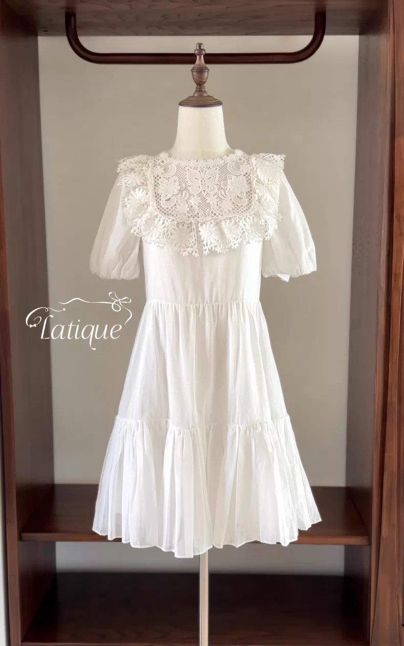 Valentino Valentino White fairy lace doll skirt bubble dress Size M / US 6-8 / IT 42-44 - 1 Thumbnail
