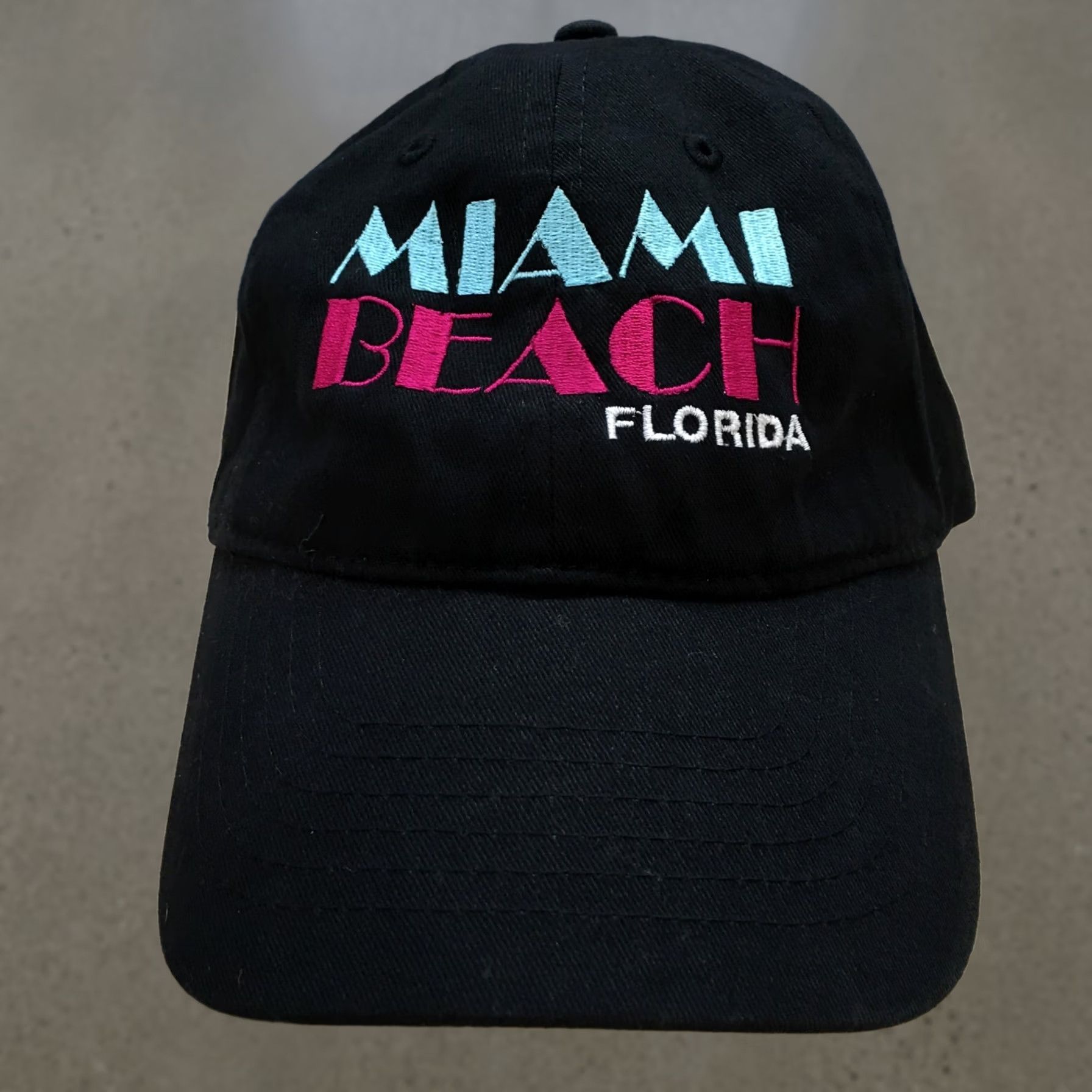 Logo 7 Miami Baseball Cap Womens Black OS Adjustable Embroidered Logo Size ONE SIZE - 1 Thumbnail