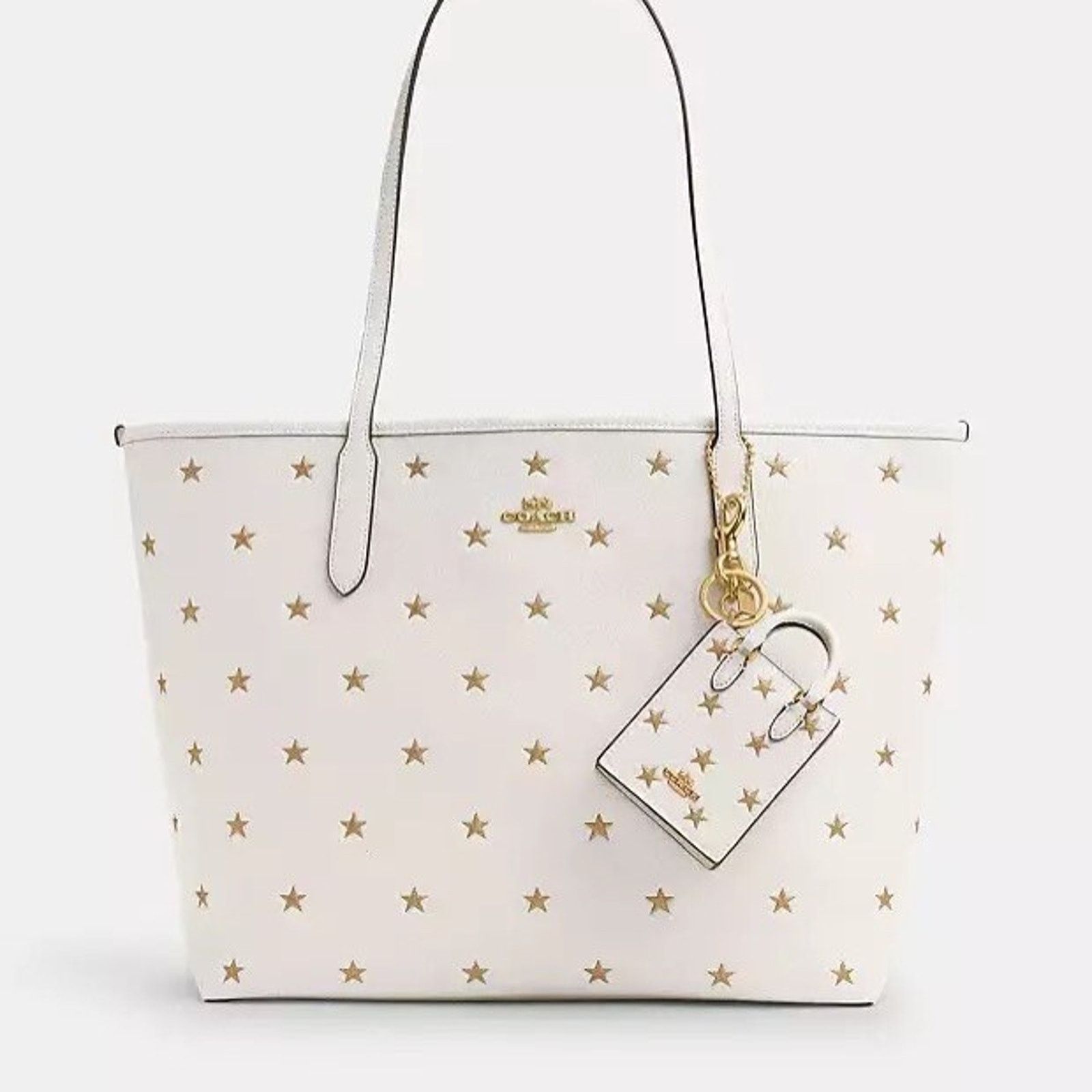 Coach NWT Coach North/South Mini Tote Bag Charm Star Print CX074 Size ONE SIZE - 6 Thumbnail