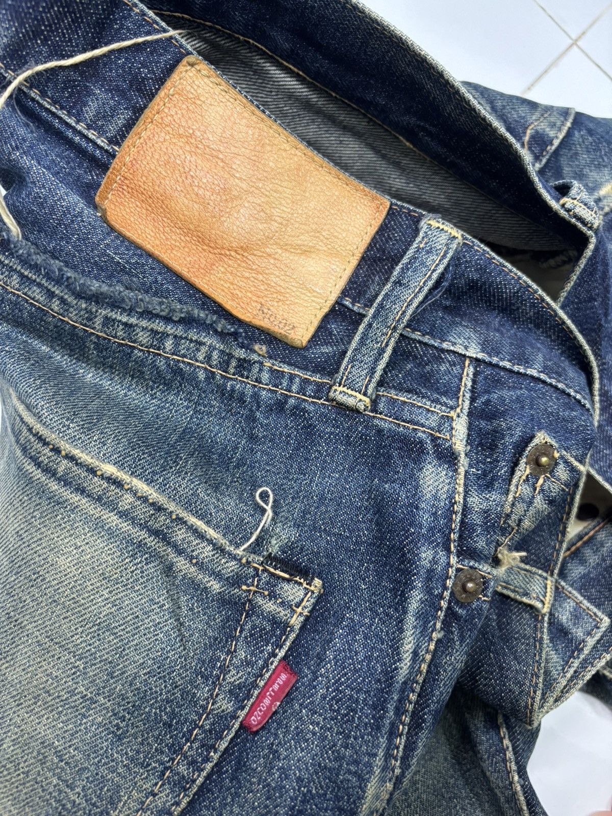 SPELLBOUND Mud Wash Selvedge Thrashed Distressed Denim Short