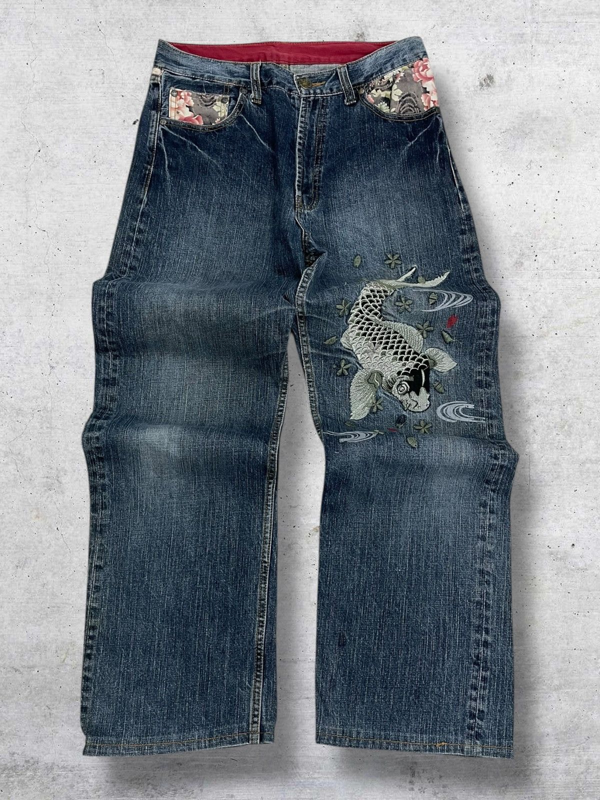 Japanese Brand KARAKURI TAMASHI TRADITIONAL JAPAN SUKAJAN EMBROIDERED 90S Size US 30 / EU 46 - 1 Thumbnail