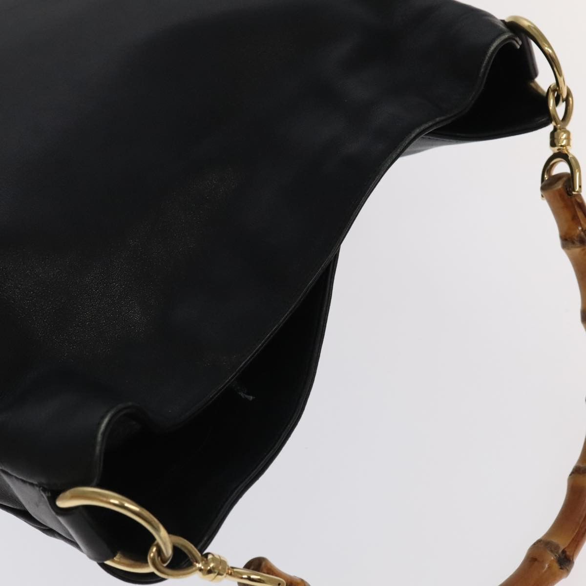 Gucci GUCCI Bamboo Handbag Leather Black Gold 001 3754 001 3754 Size ONE SIZE - 6 Thumbnail
