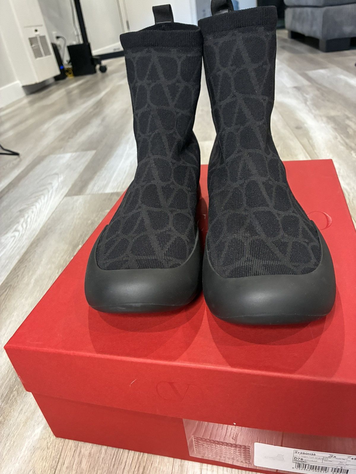 Valentino Valentino Garavani Toile Iconographed Sock Boots Size US 10 / EU 43 - 3 Thumbnail