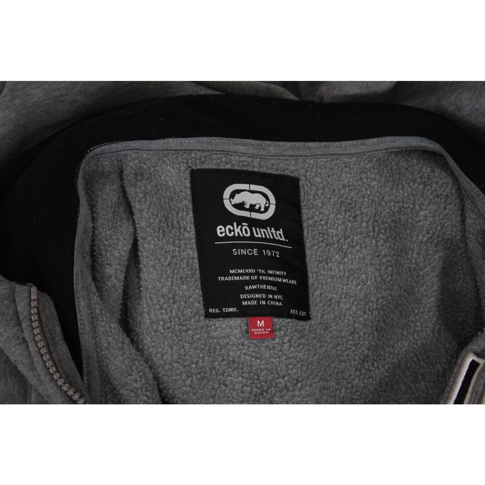 Ecko Unltd. × Vintage Vintage Y2K Ecko Unltd Full Zip Hoodie M Gray OG Size US M / EU 48-50 / 2 - 5 Thumbnail