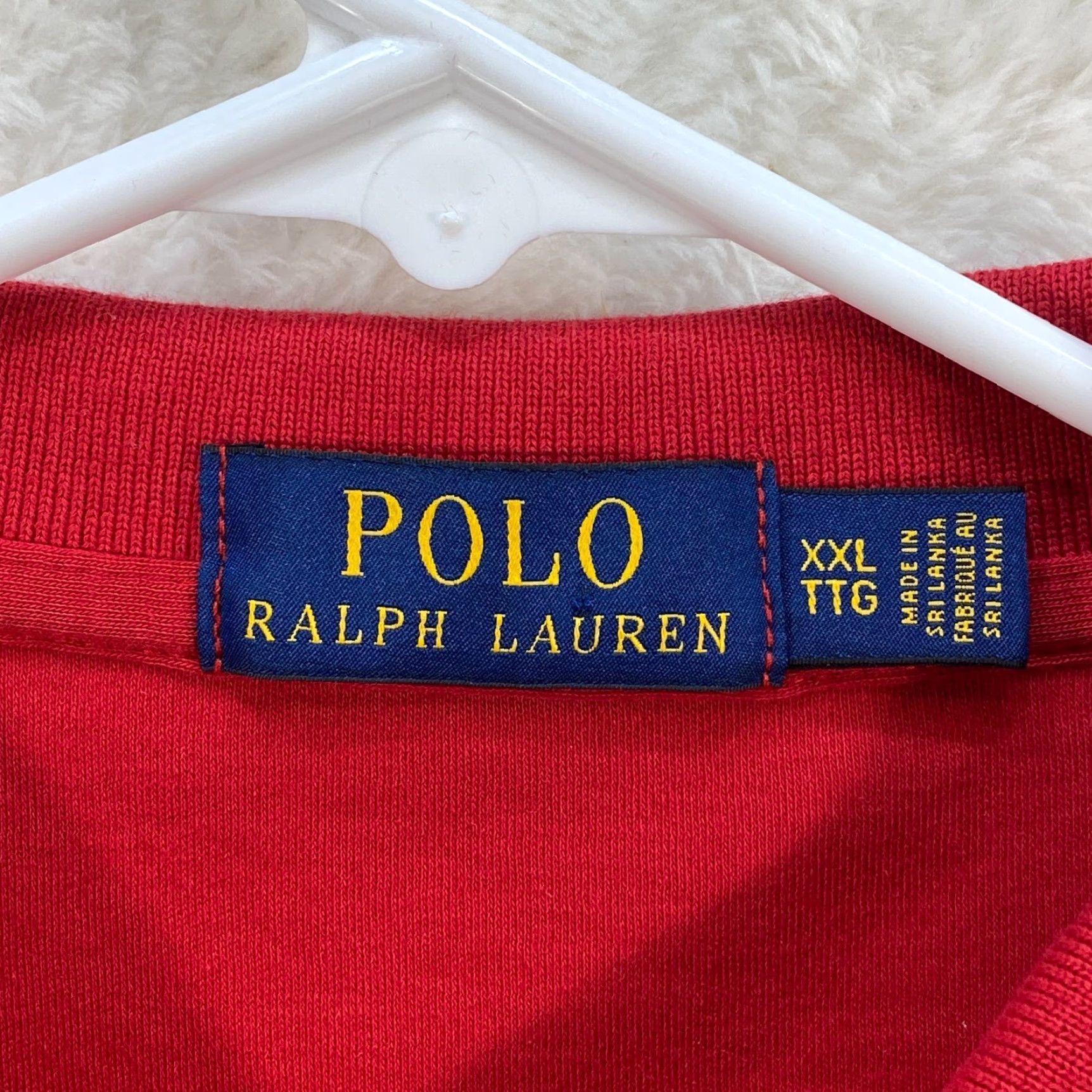 Polo Ralph Lauren Polo Ralph Lauren Mens XXL Shirt Red Short Sleeve 100% Cotton Polo by Ralph Lauren Embroidered Logo Pony Red Blue Decade 90s Size US XXL / EU 58 / 5 - 7 Thumbnail