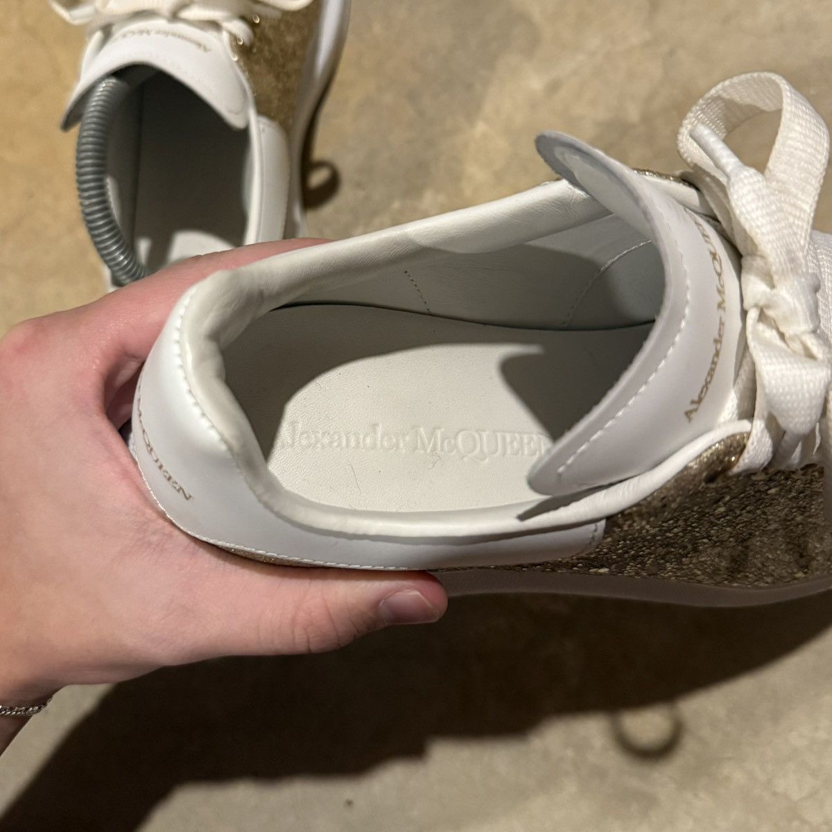 Alexander McQueen Alexander McQueen Oversized Sneaker Calico Gold Glitter US 6 Size US 6.5 / EU 39-40 - 15 Thumbnail