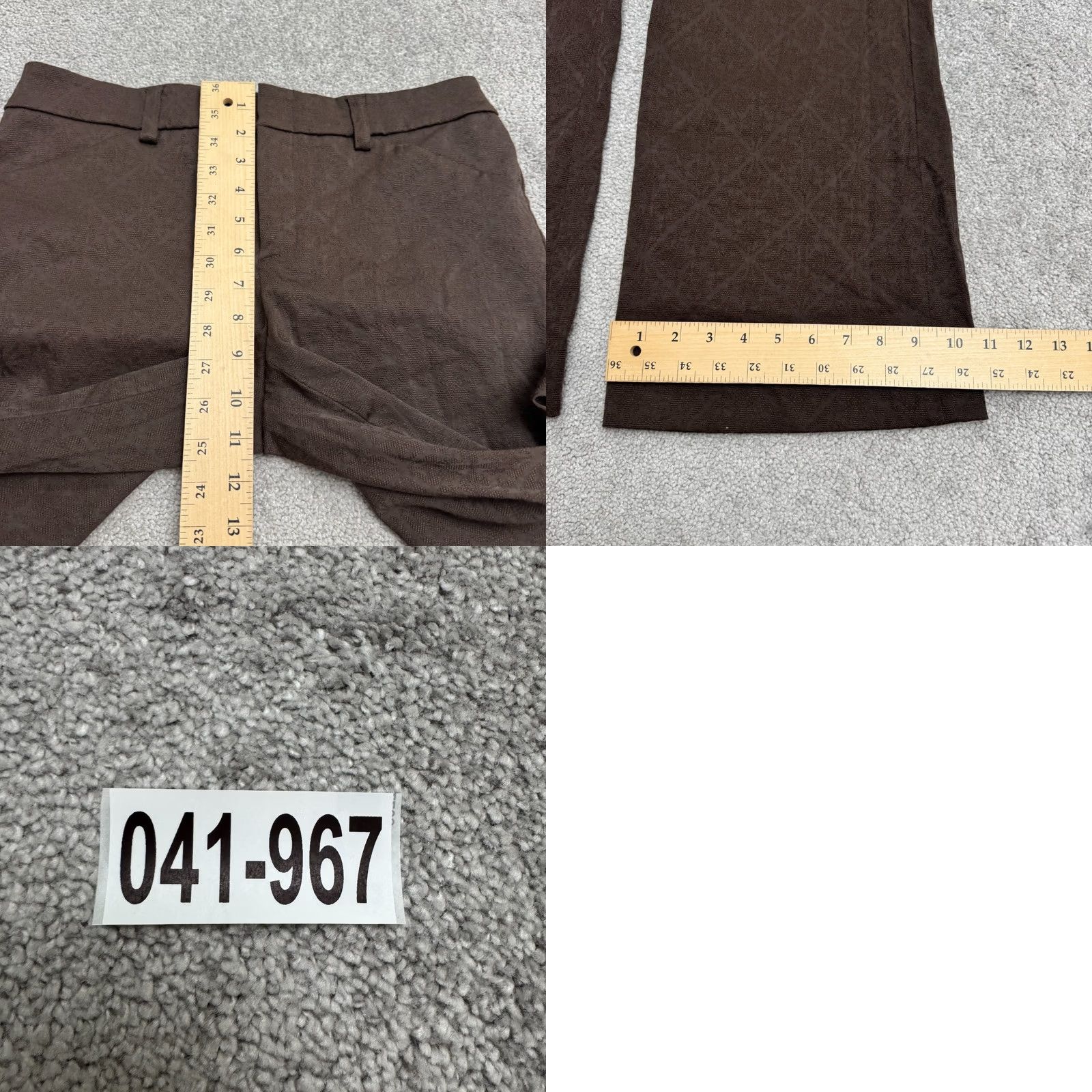 Vintage Womyn Dress Pants Flared Jacquard High Rise Brown Argyle Diamond 10 Women's Pants Size 32" / US 10 / IT 46 - 9 Thumbnail