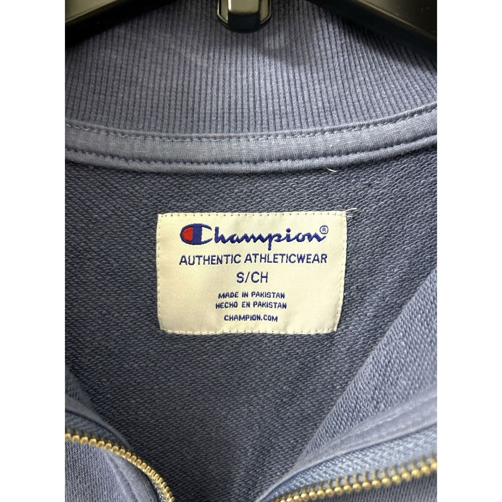 Champion Champion Colorblock 1/4 Zip Womens Sweatshirt Pullover Long Sleeve Sz S Blue White Logo Regular Fit Size S / US 4 / IT 40 - 7 Thumbnail