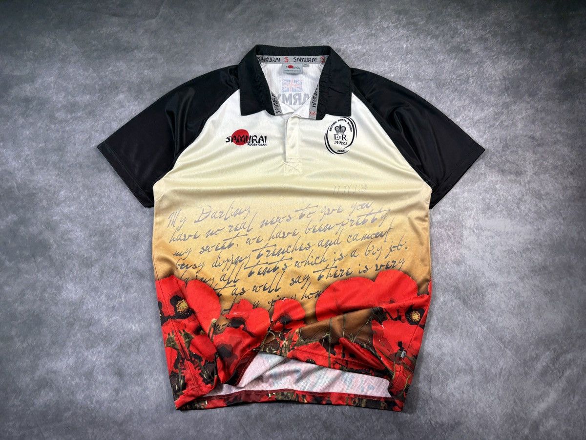 Japanese Brand × Samurai Jeans × Vintage Vintage Rugby Shortsleeve Polo Shirt Samurai Sportswear XL Size US XXL / EU 58 / 5 - 13 Thumbnail